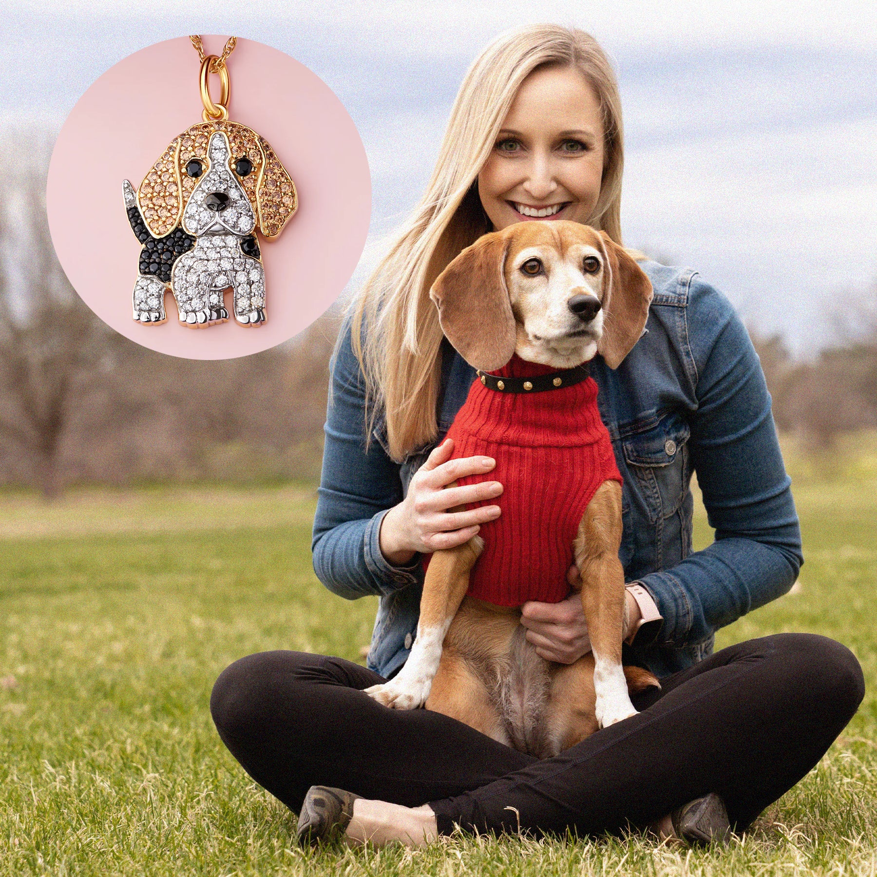 Beagle Sterling Silver Pendant Necklace
