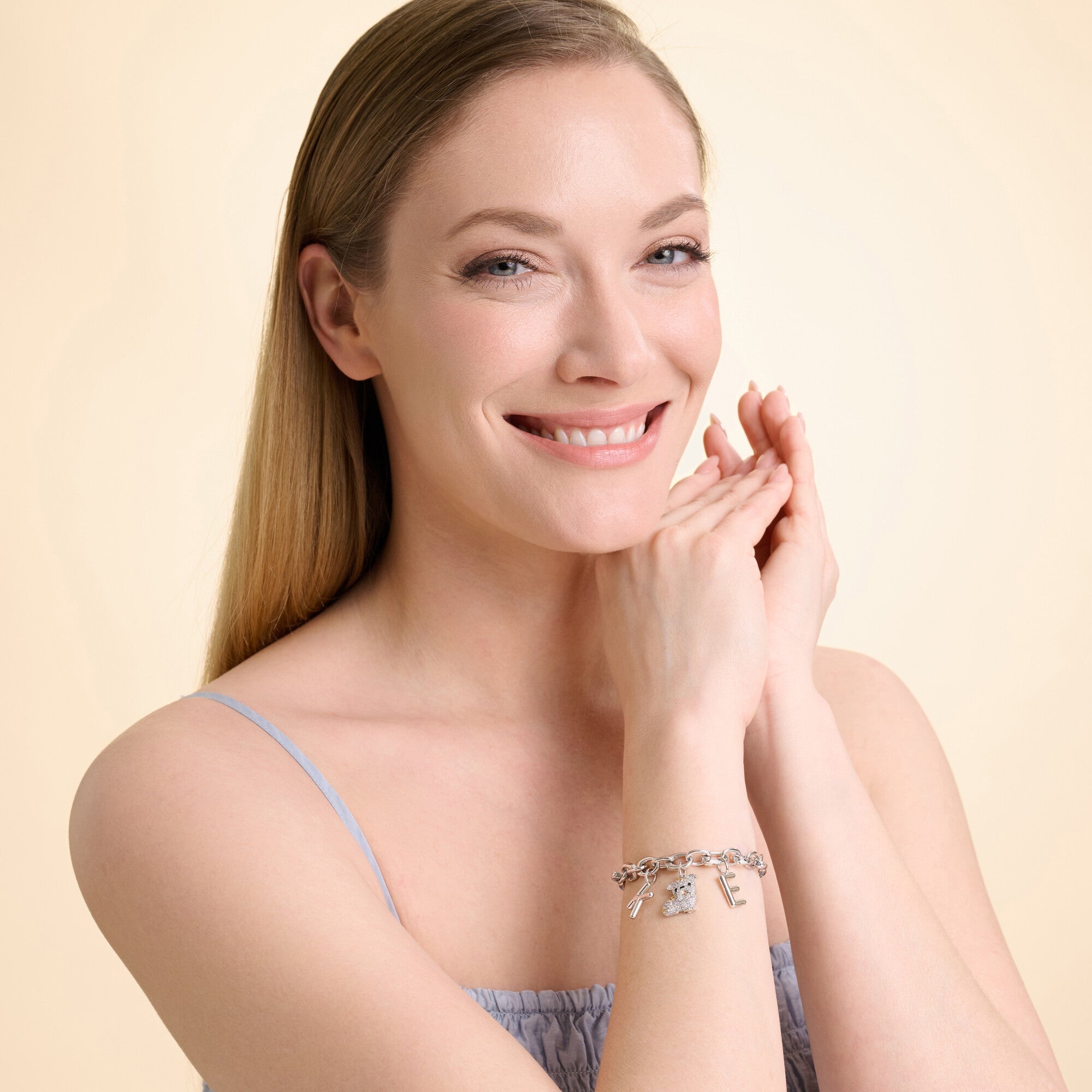 English Bulldog Sterling Silver CZ Charm