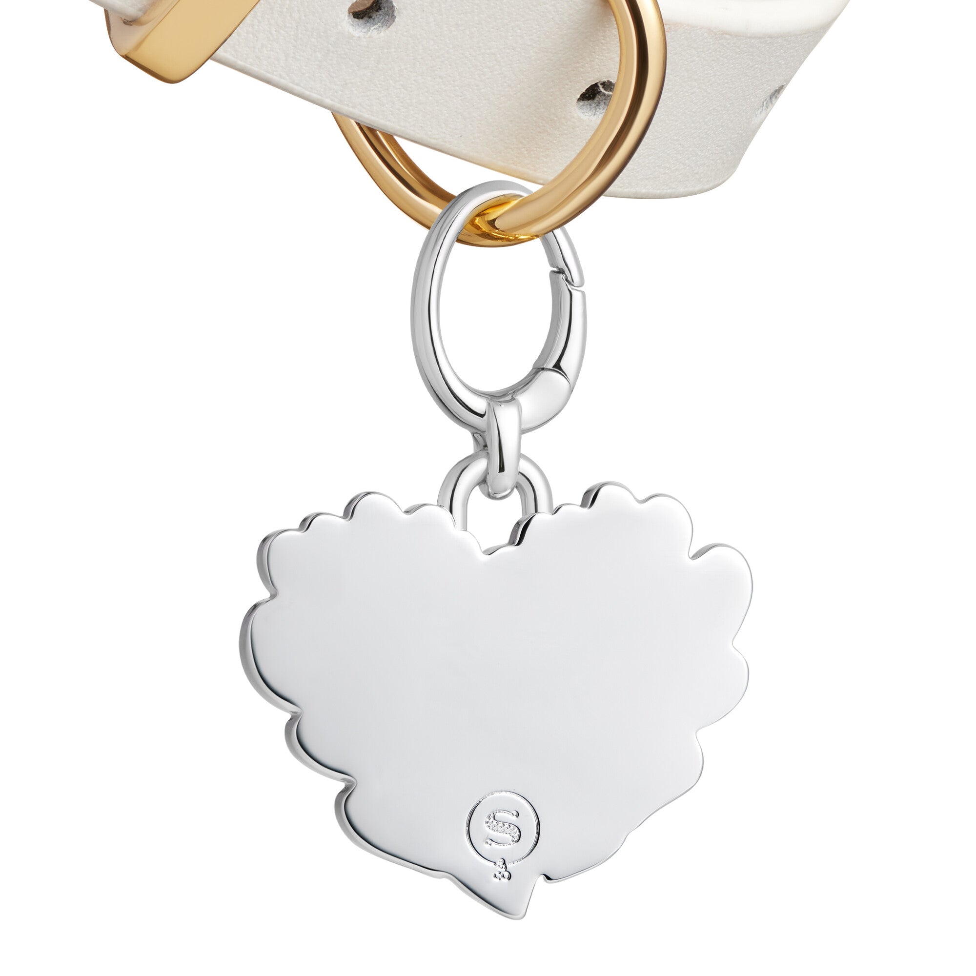 White Enamel Heart Pet Id Tag