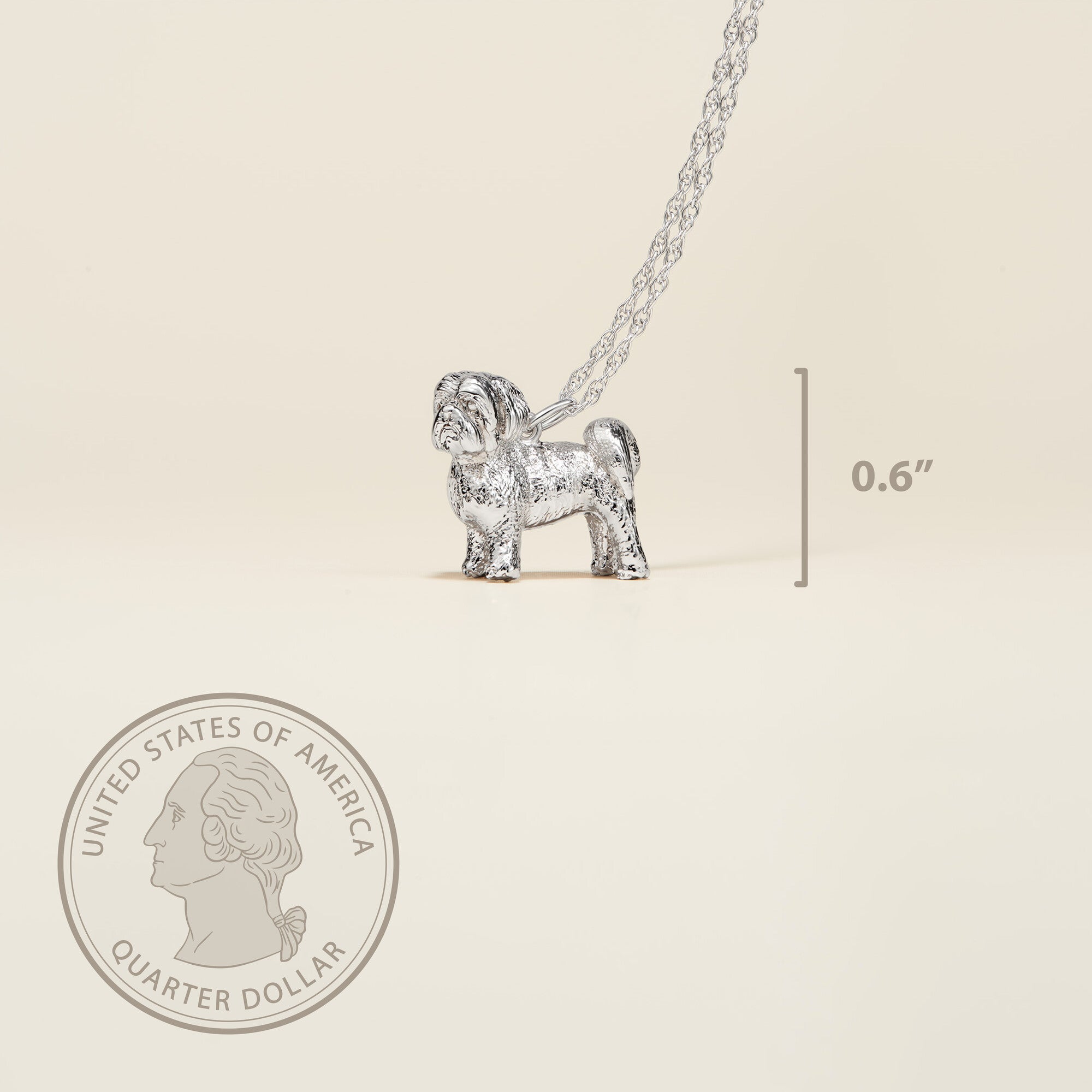 Shih Tzu Sterling Silver Pendant Necklace