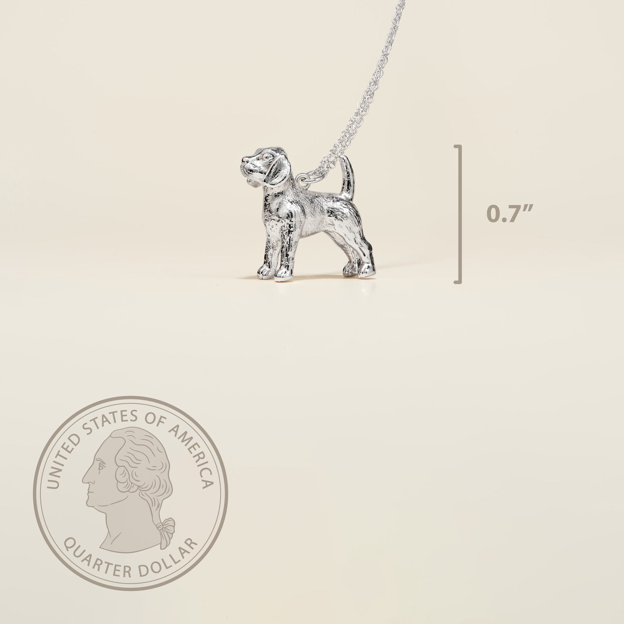 Beagle Sterling Silver Pendant Necklace