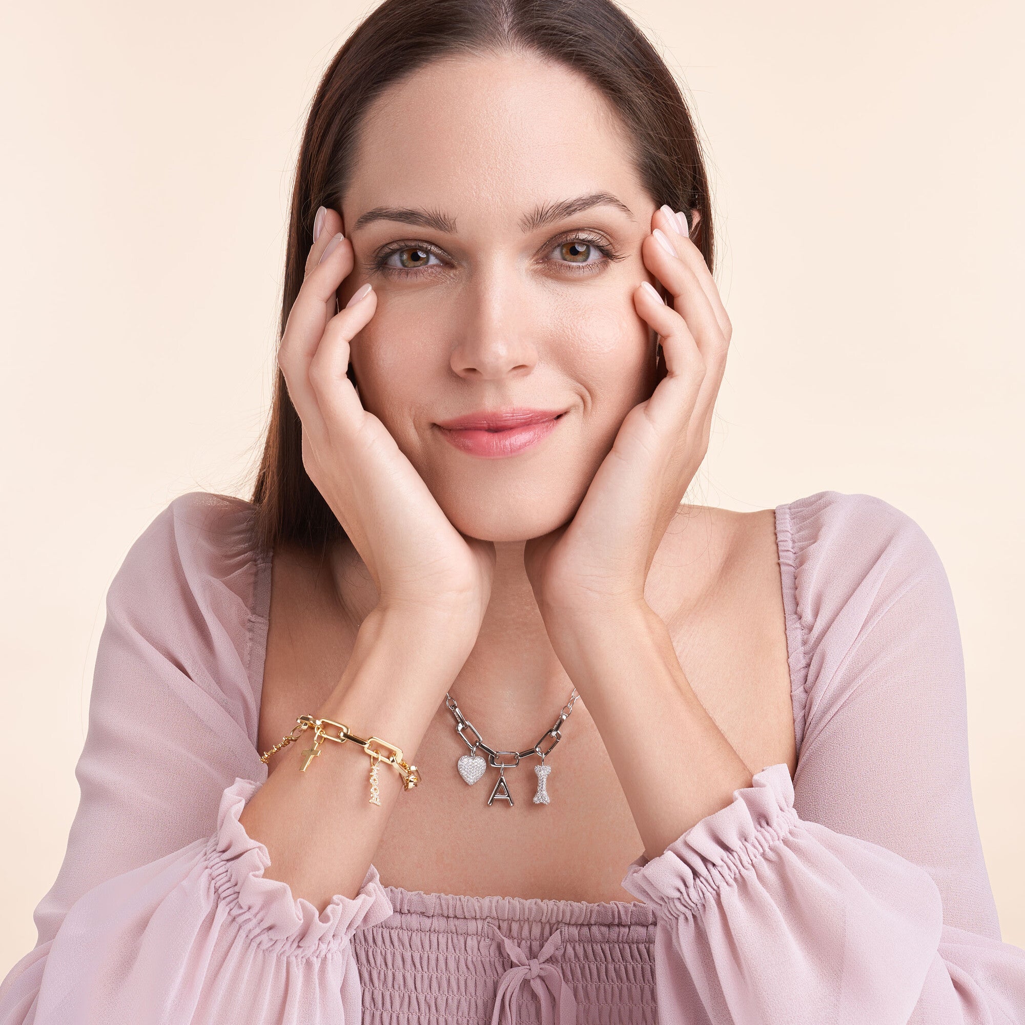 White Heart Sterling Silver CZ Charm