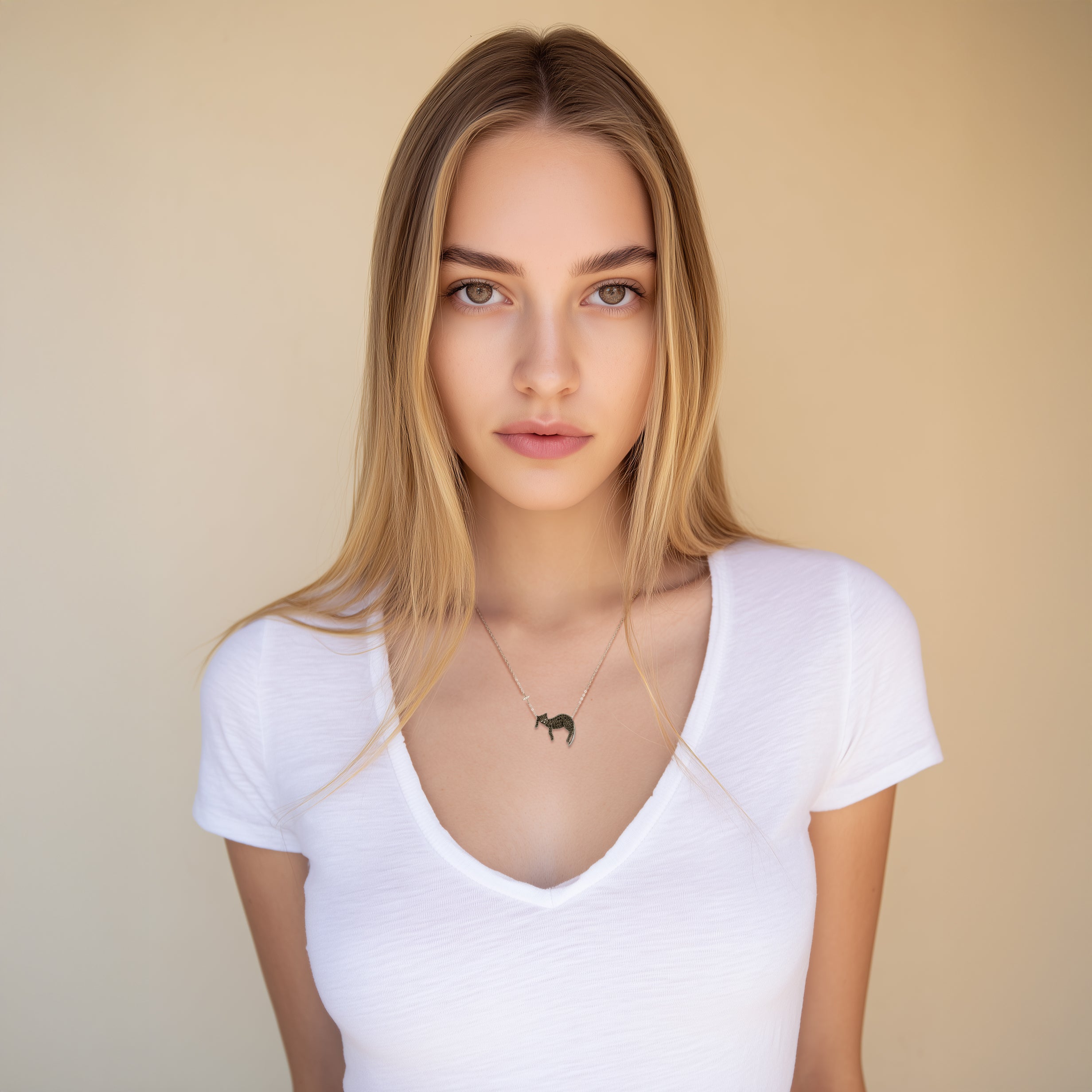 Slumber Cat Sterling Silver Pendant Necklace