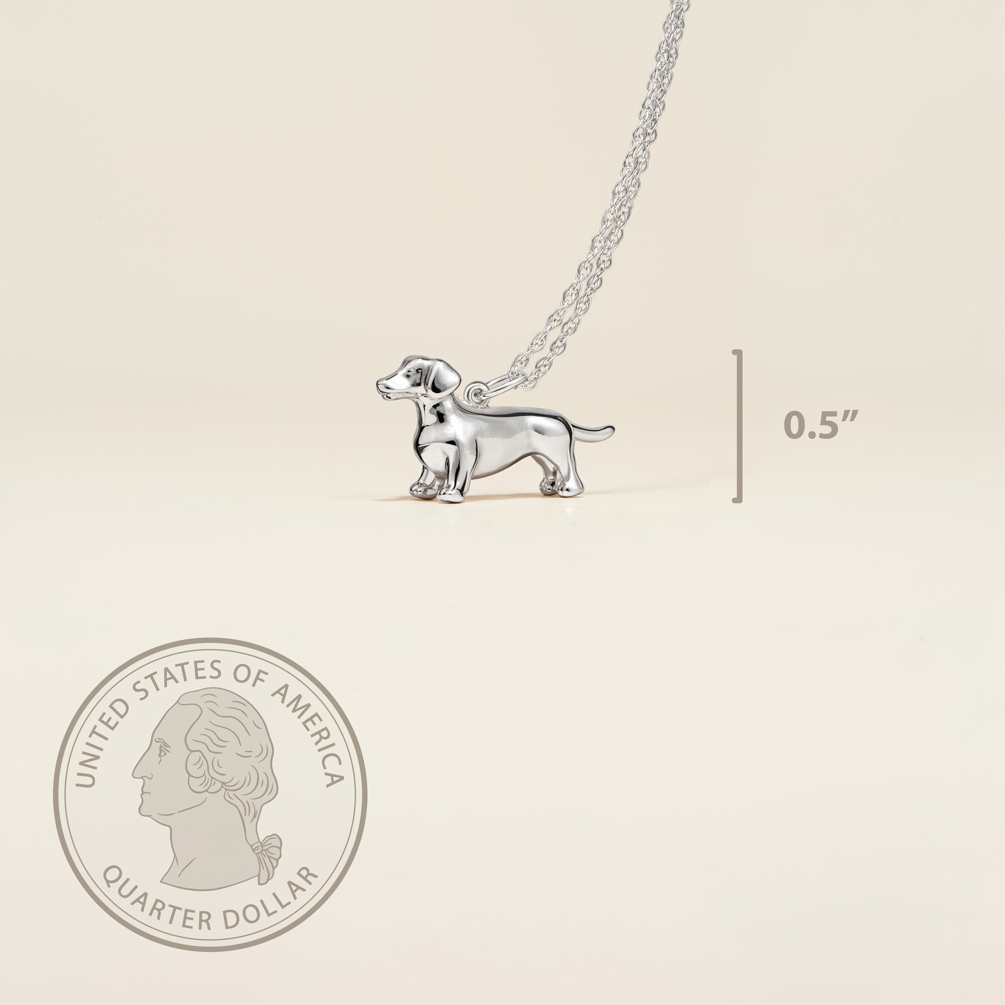 Dachshund Sterling Silver Pendant Necklace