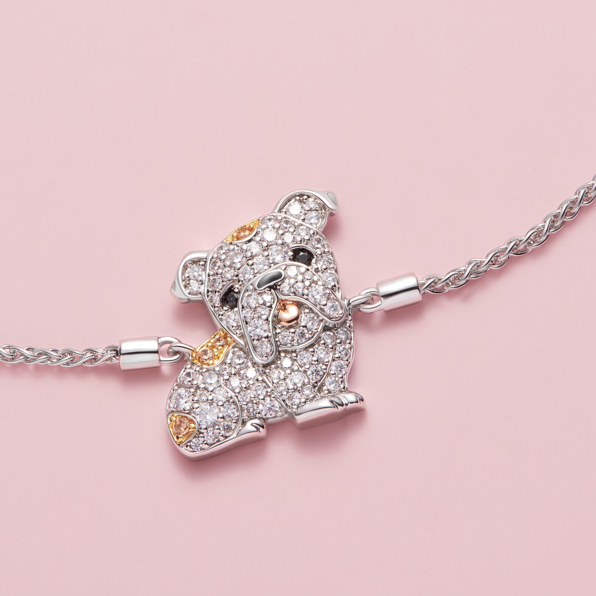 English Bulldog Sterling Silver Bolo Bracelet