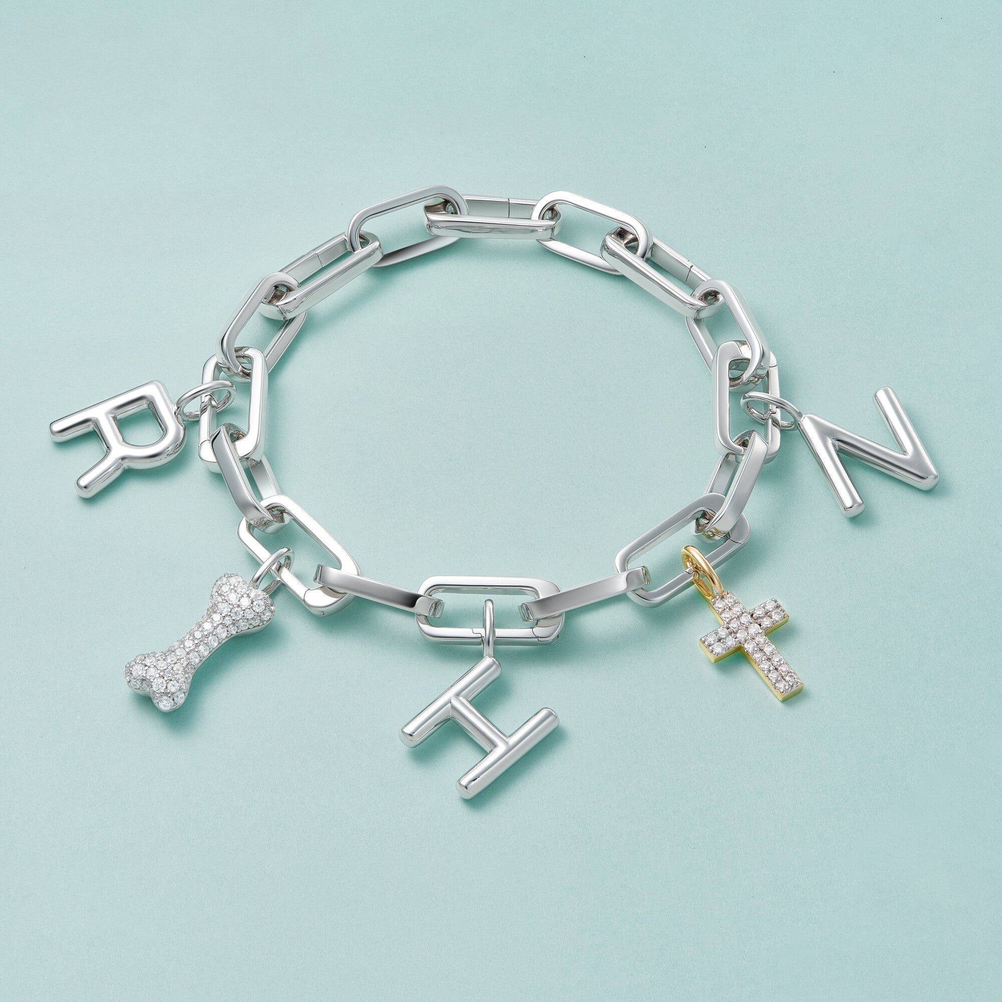 Cross Sterling Silver CZ Charm