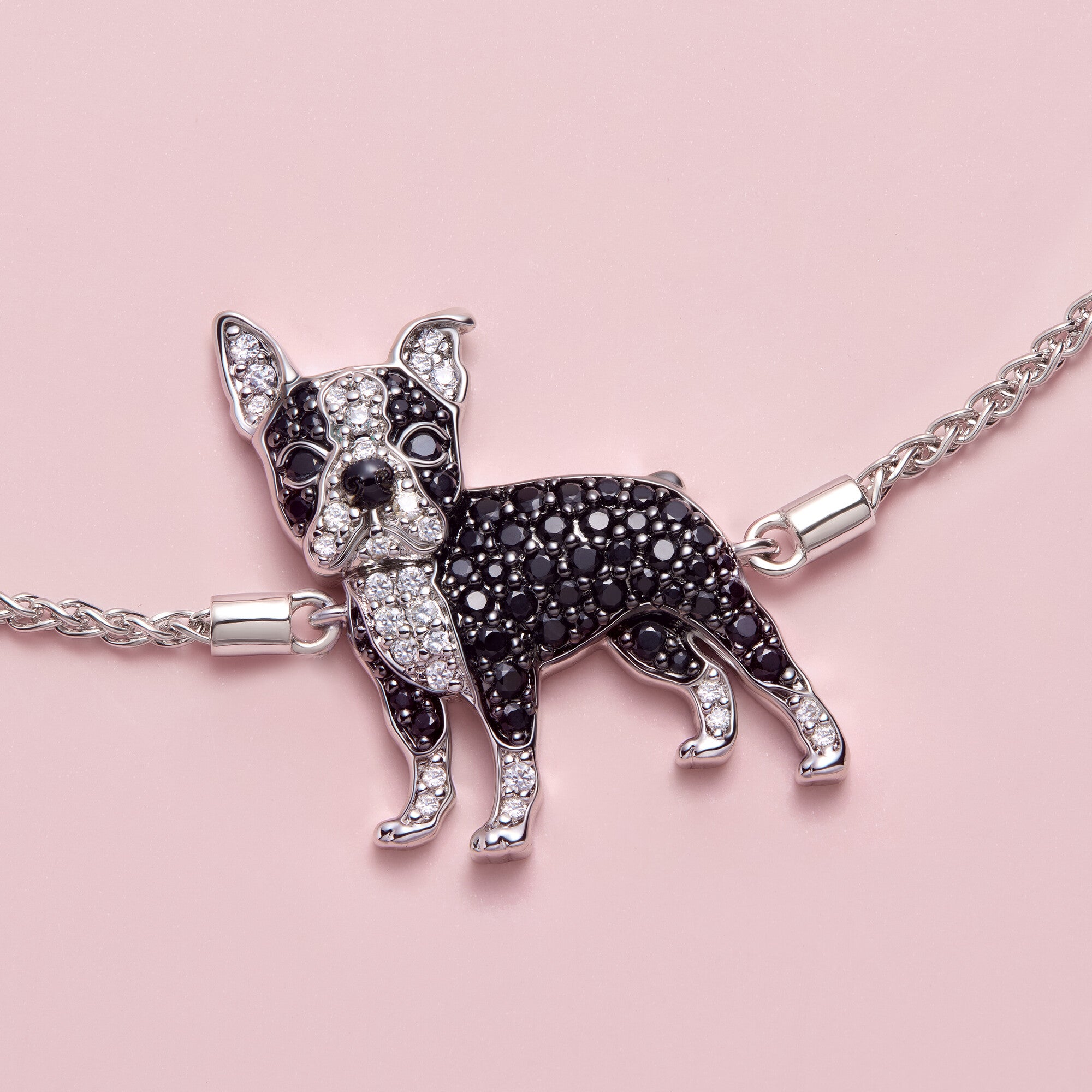 Boston Terrier Sterling Silver Bolo Bracelet