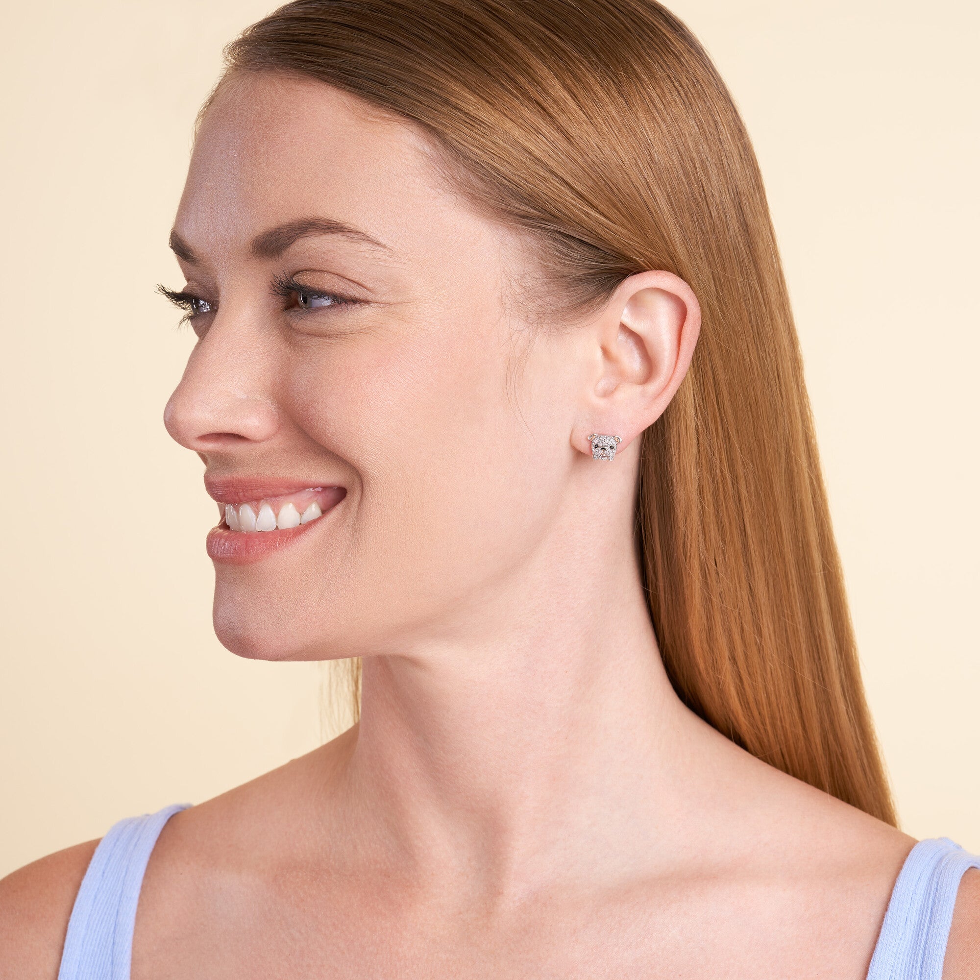 Bulldog Sterling Silver Stud Earrings