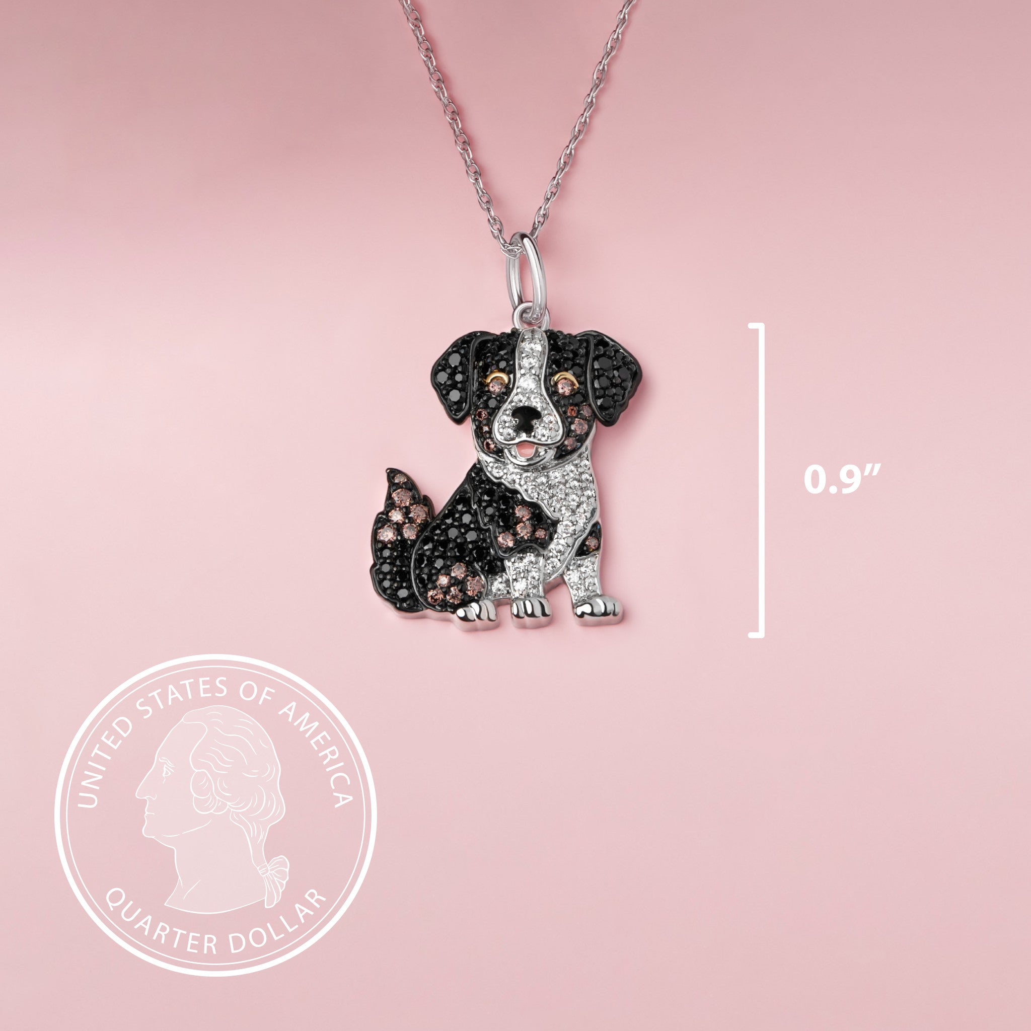 Australian Shepherd Sterling Silver Pendant Necklace