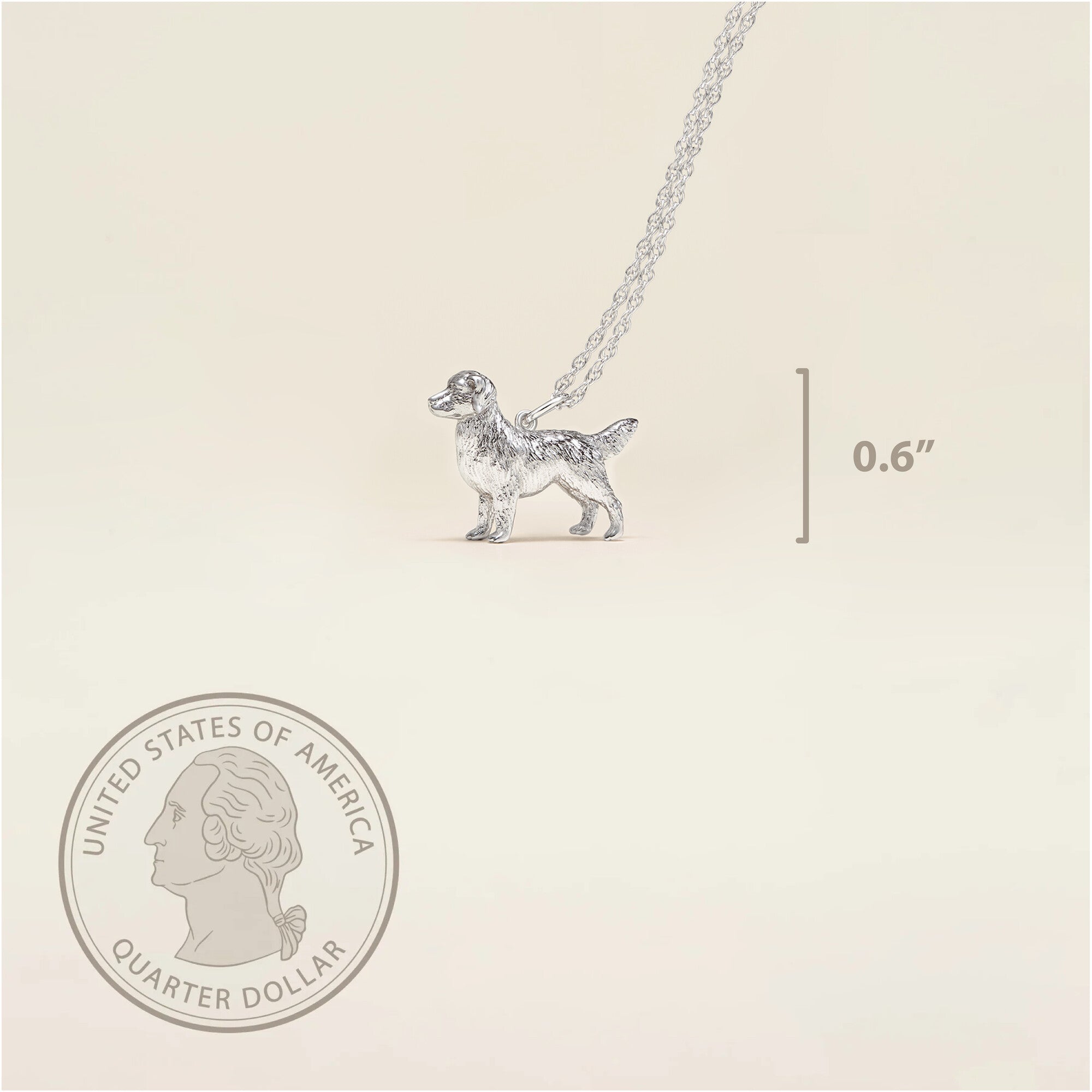 Golden Retriever Sterling Silver Pendant Necklace