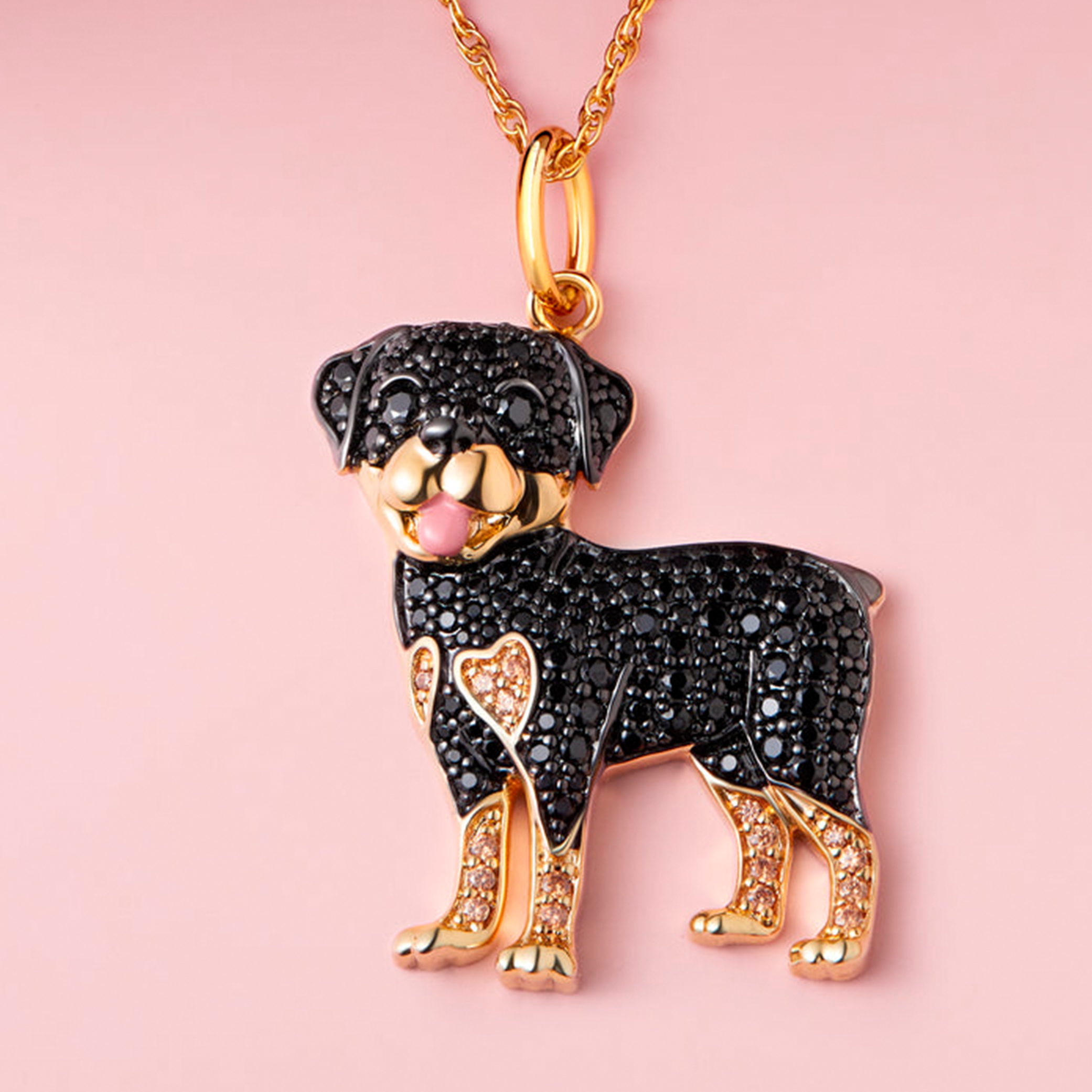 Rottweiler Sterling Silver Pendant Necklace Scamper Co Fine