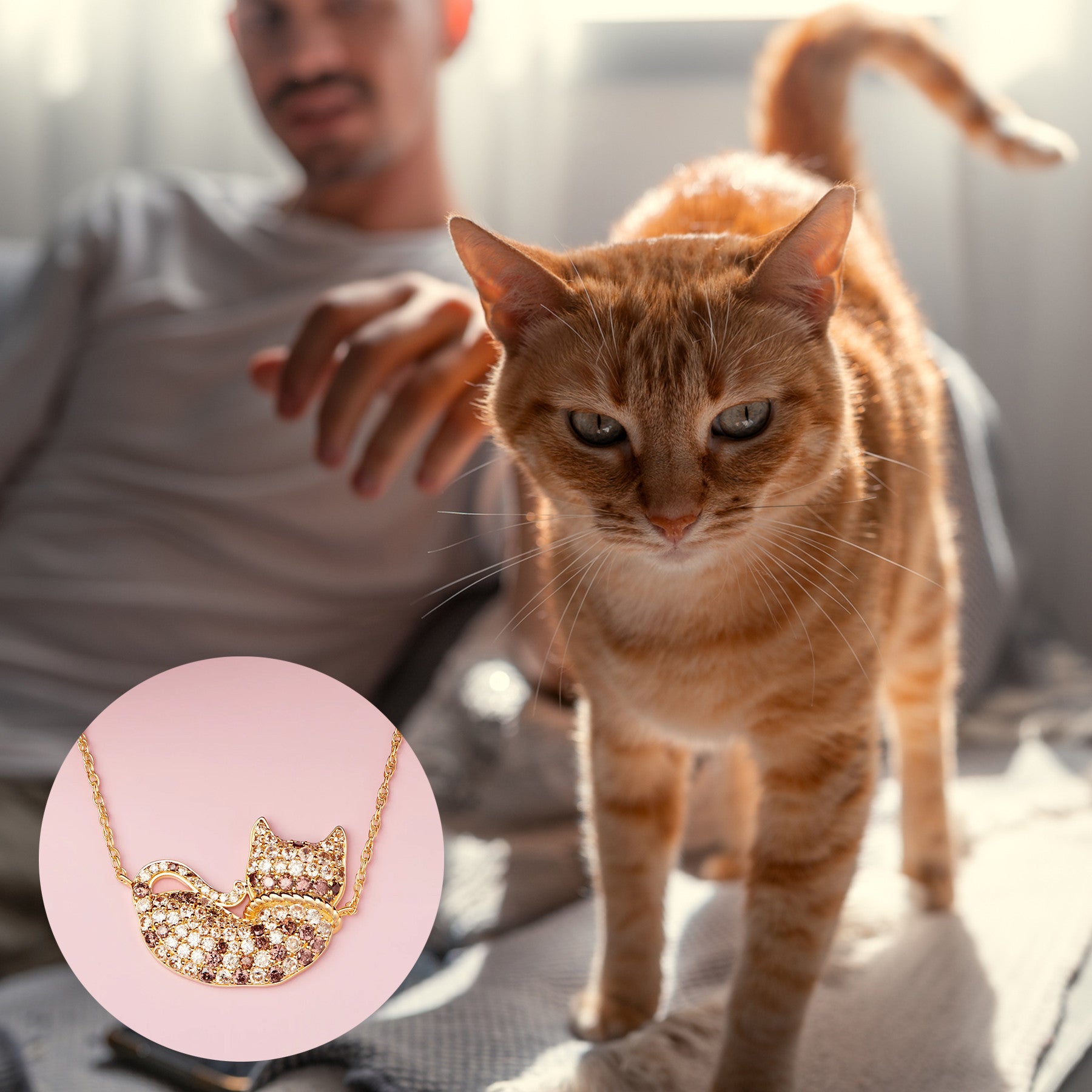 Sweet Dreams Kitty Sterling Silver Pendant Necklace