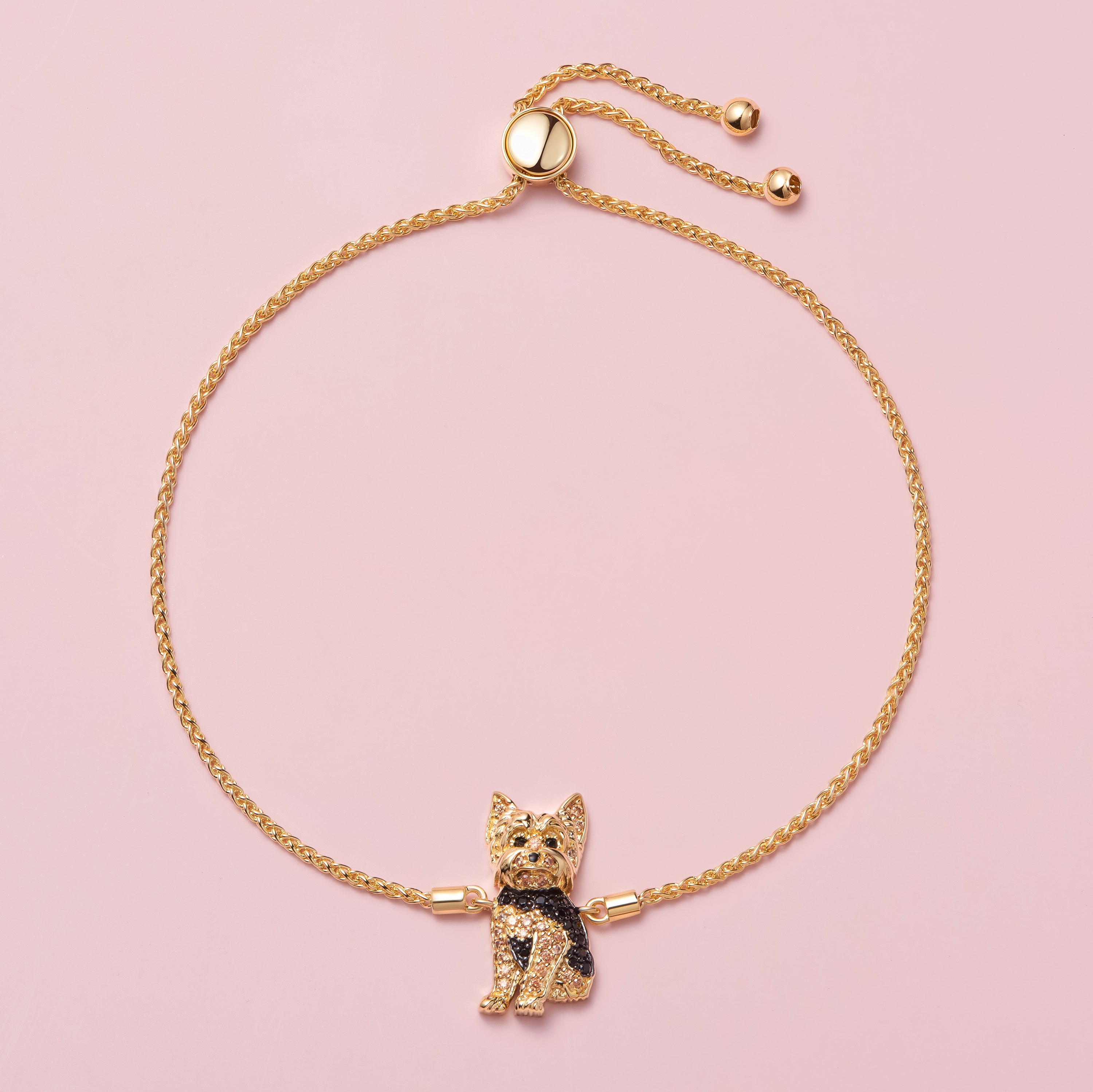 Yorkshire Terrier Sterling Silver Bolo Bracelet