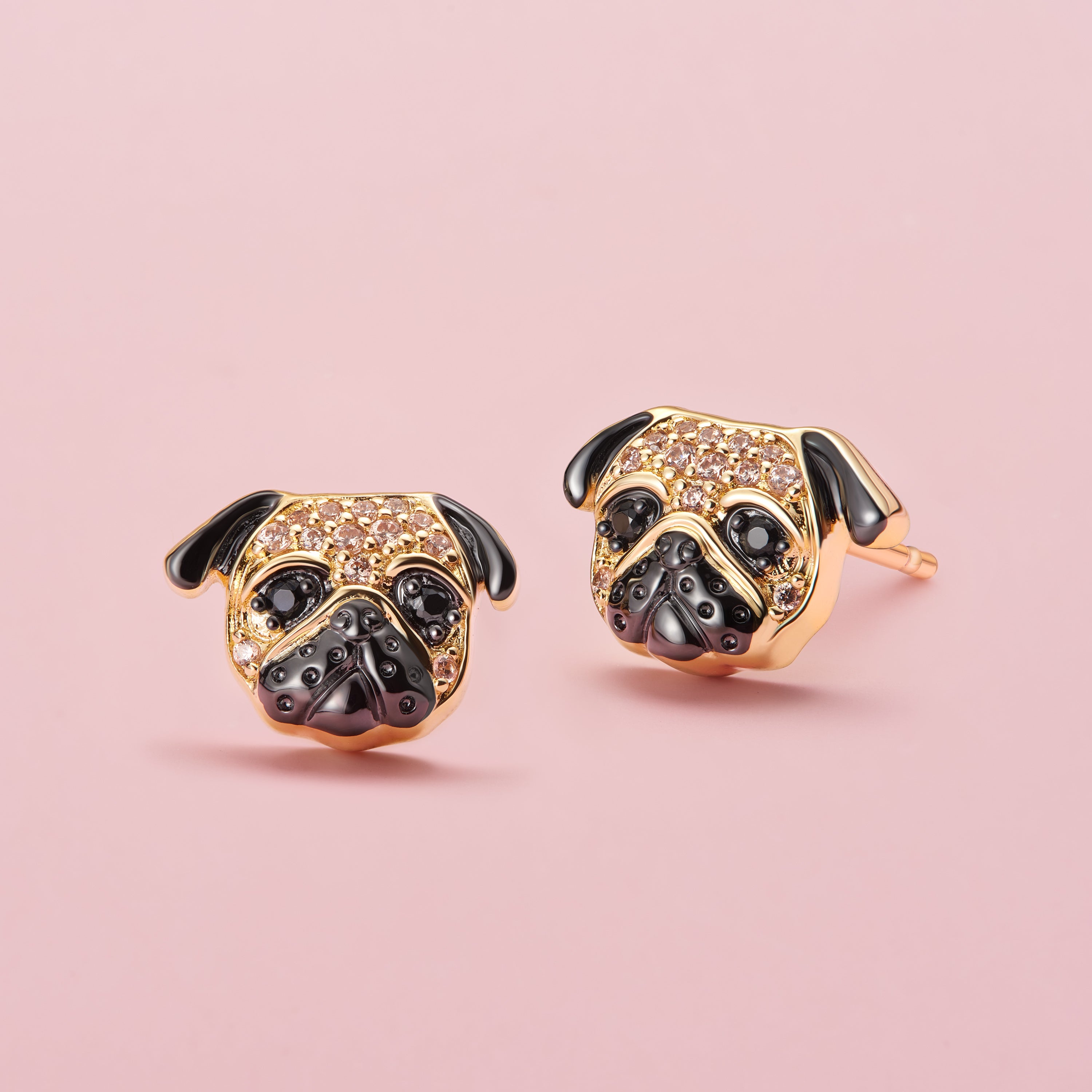 Pug Sterling Silver Stud Earrings
