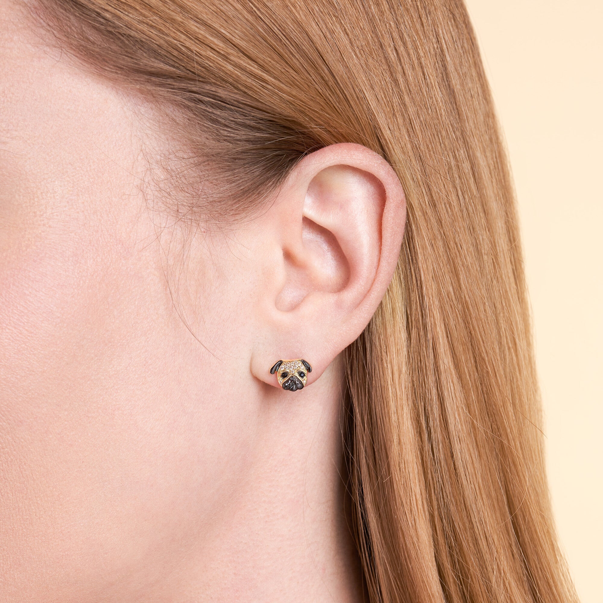 Pug Sterling Silver Stud Earrings