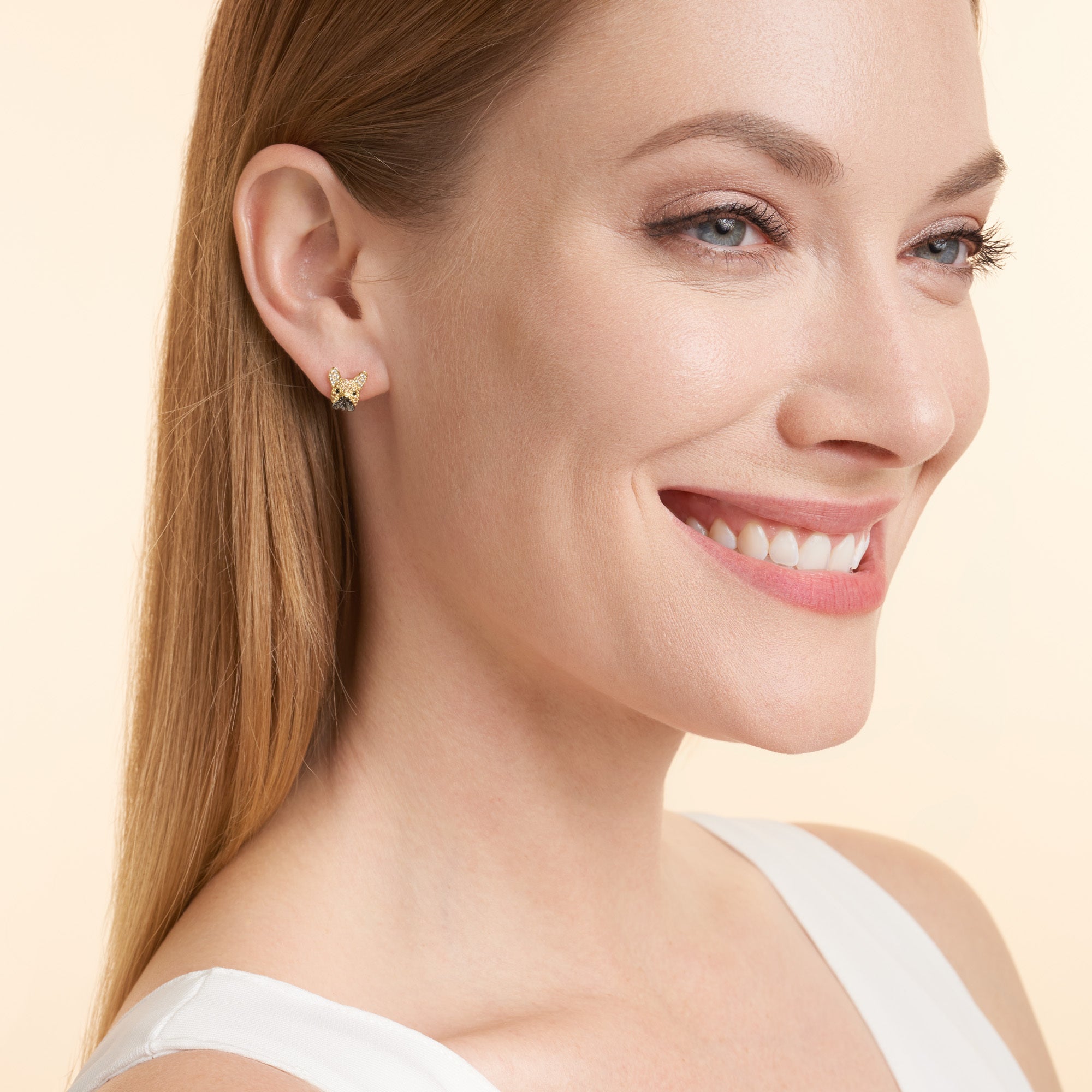 French Bulldog Sterling Silver Stud Earrings