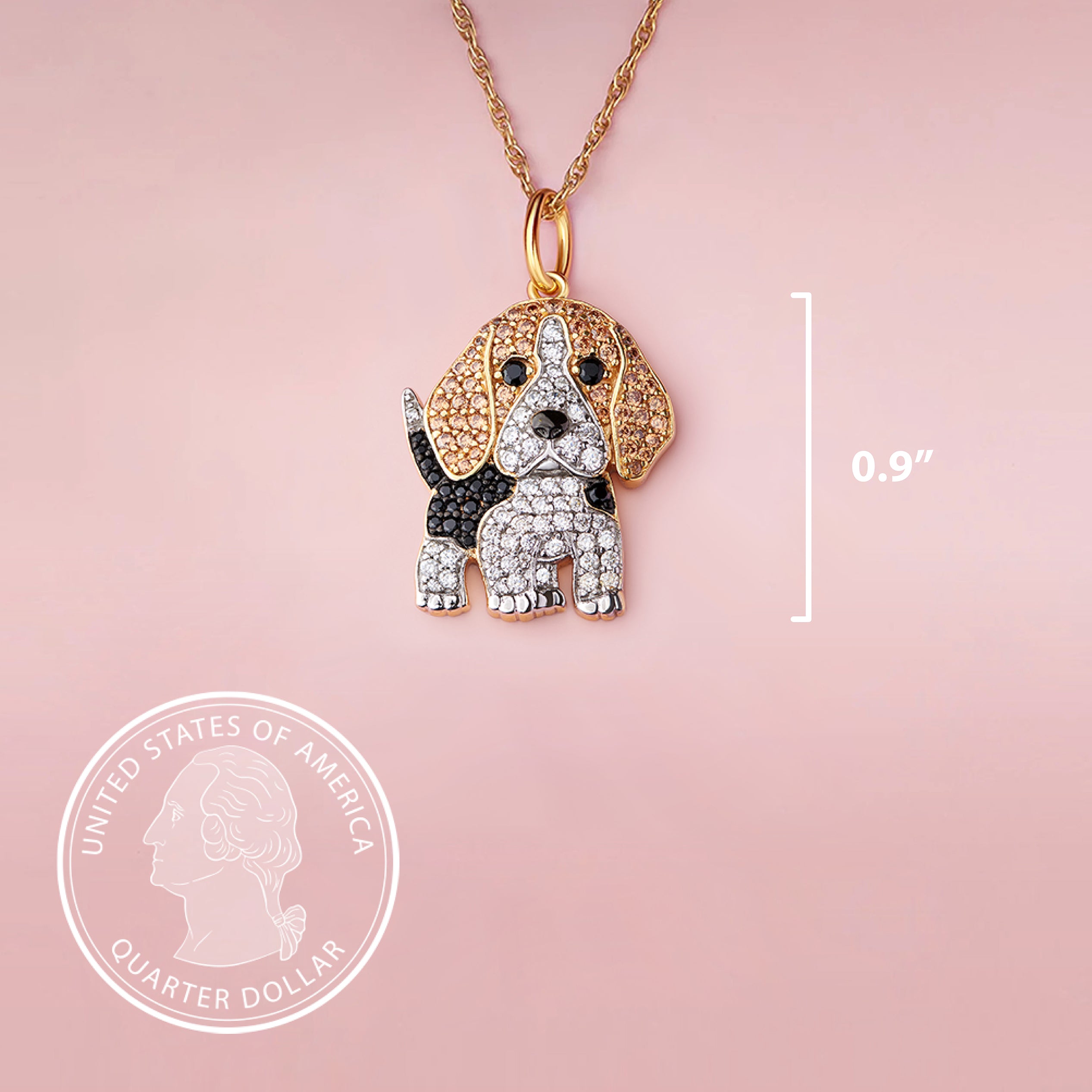 Beagle Sterling Silver Pendant Necklace