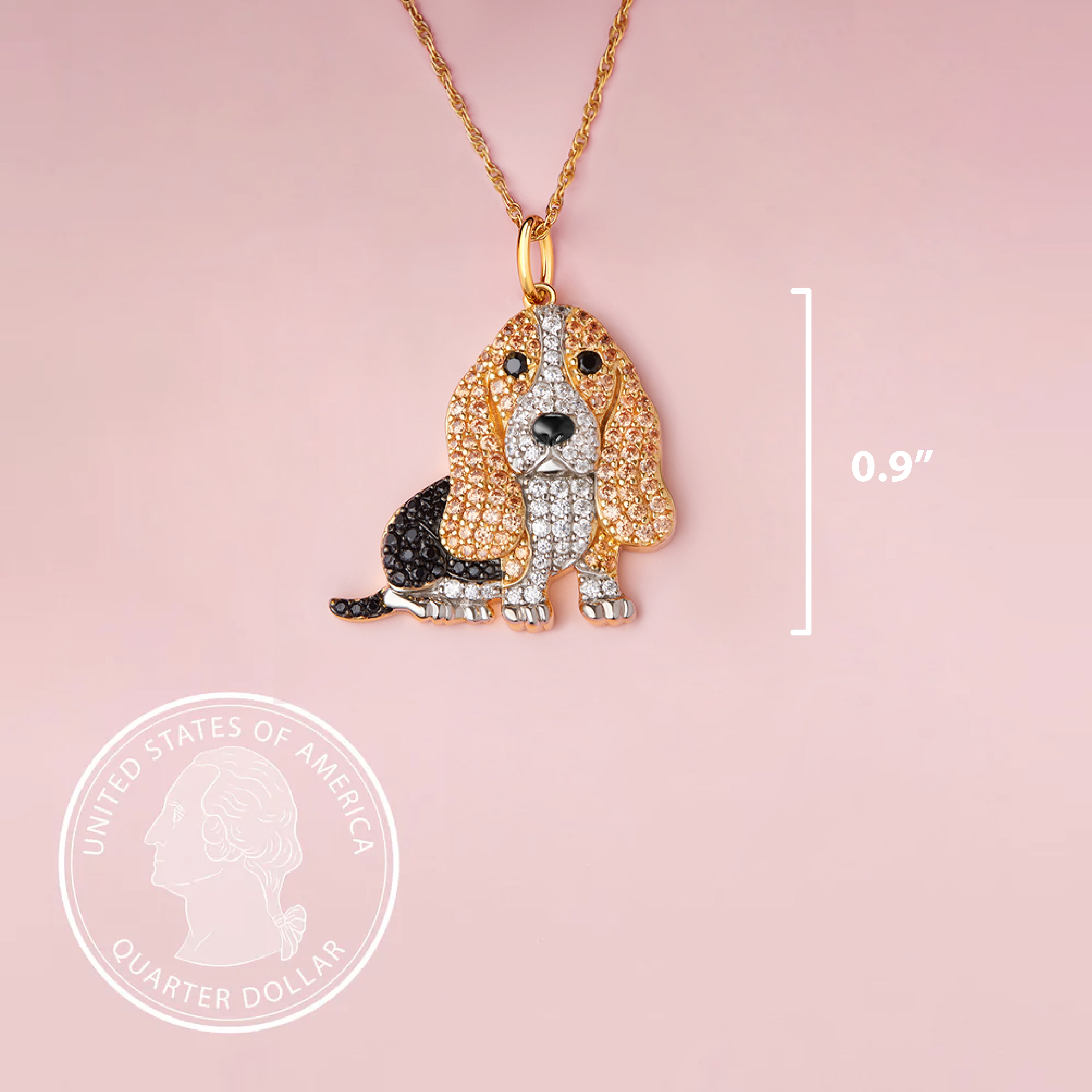 Basset Hound Sterling Silver Pendant Necklace