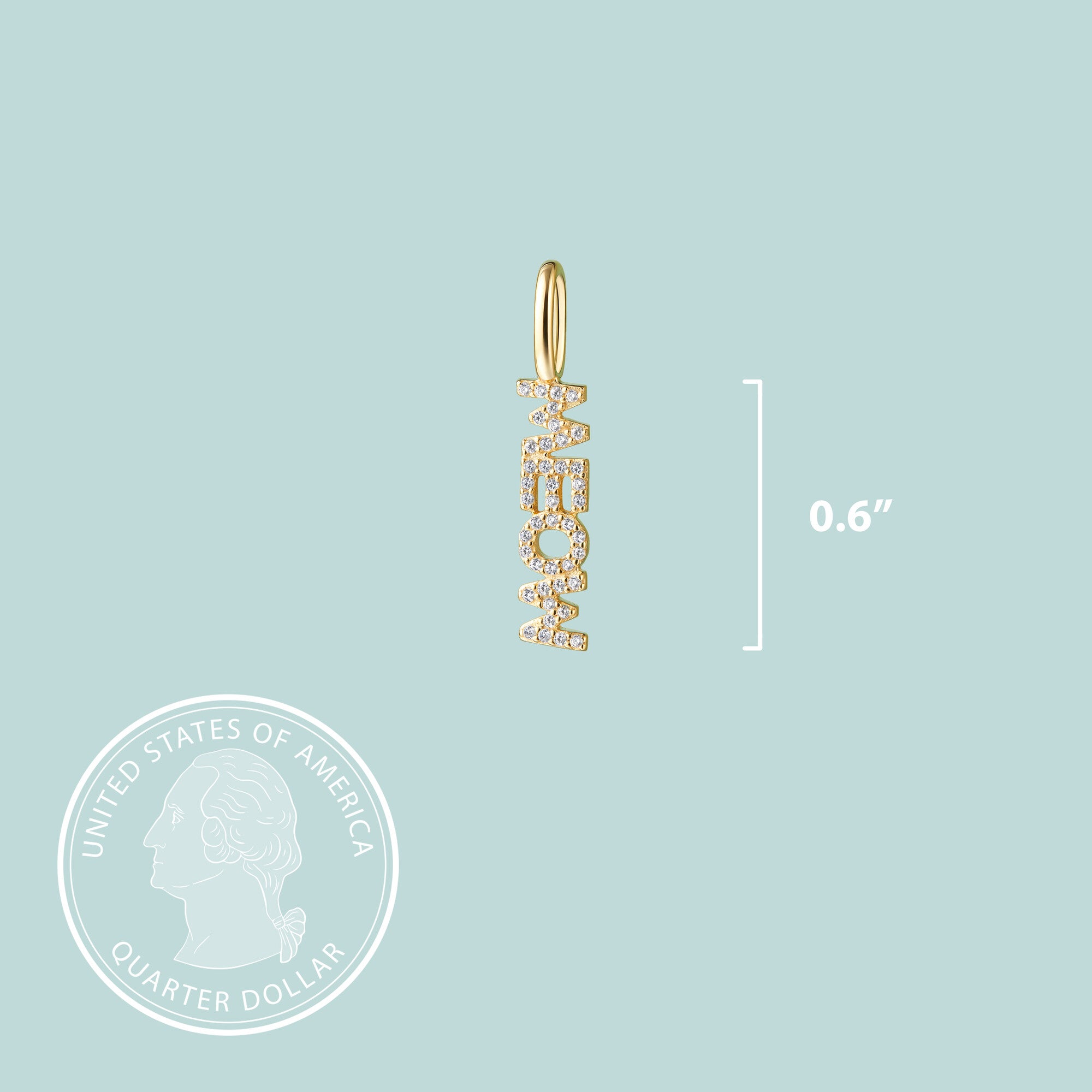 MEOW Sterling Silver CZ Charm