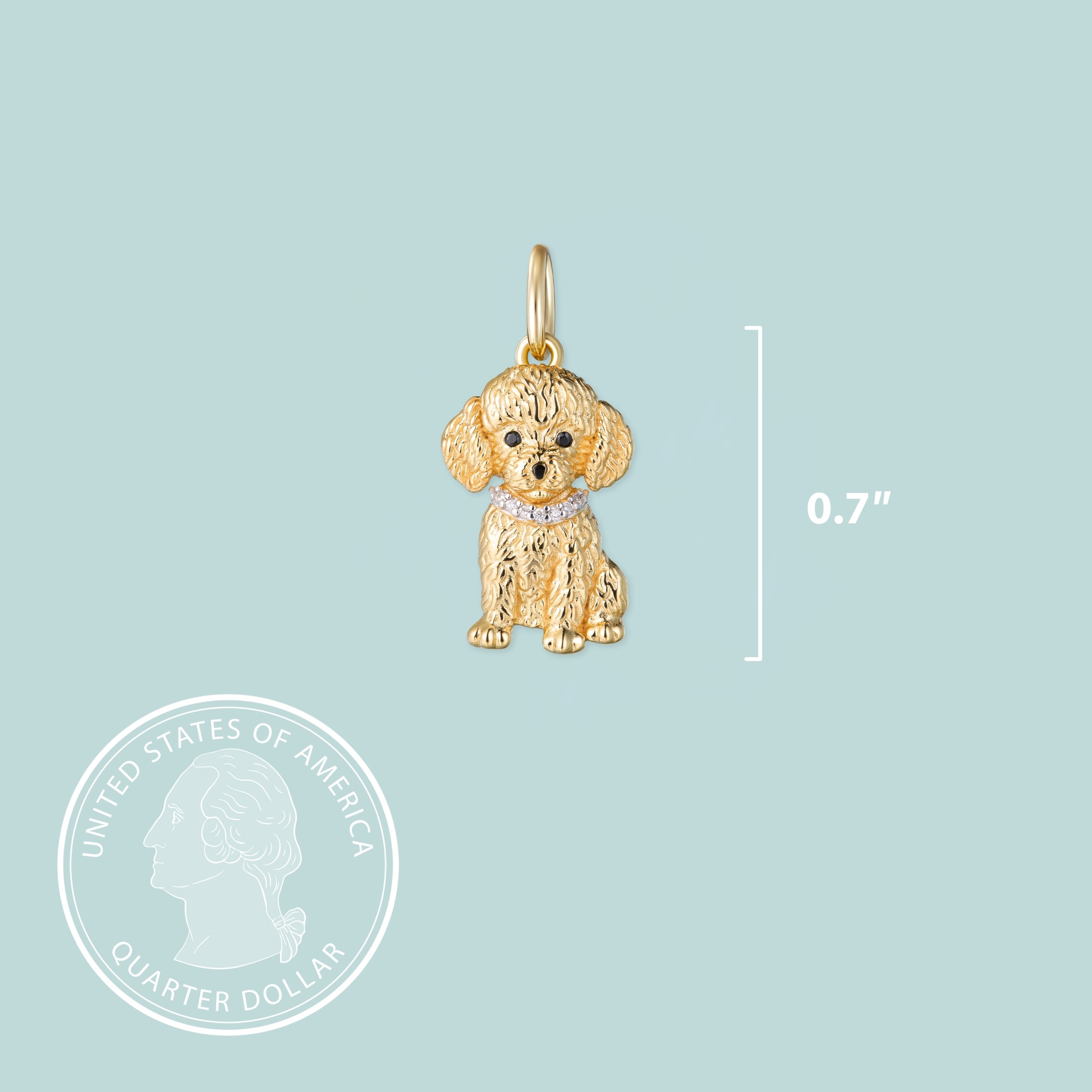 Poodle Sterling Silver Charm