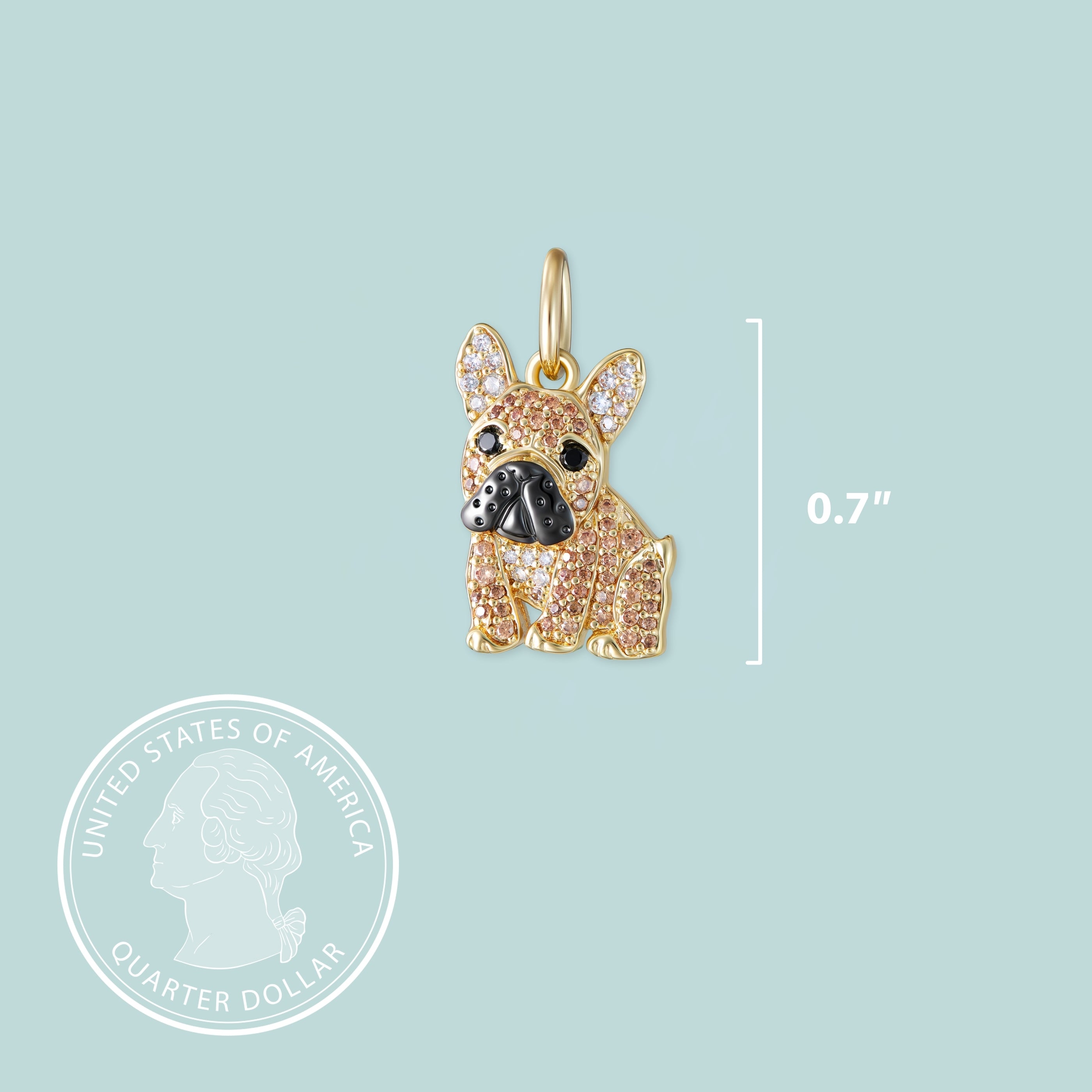 #color_Gold Frenchie Charm