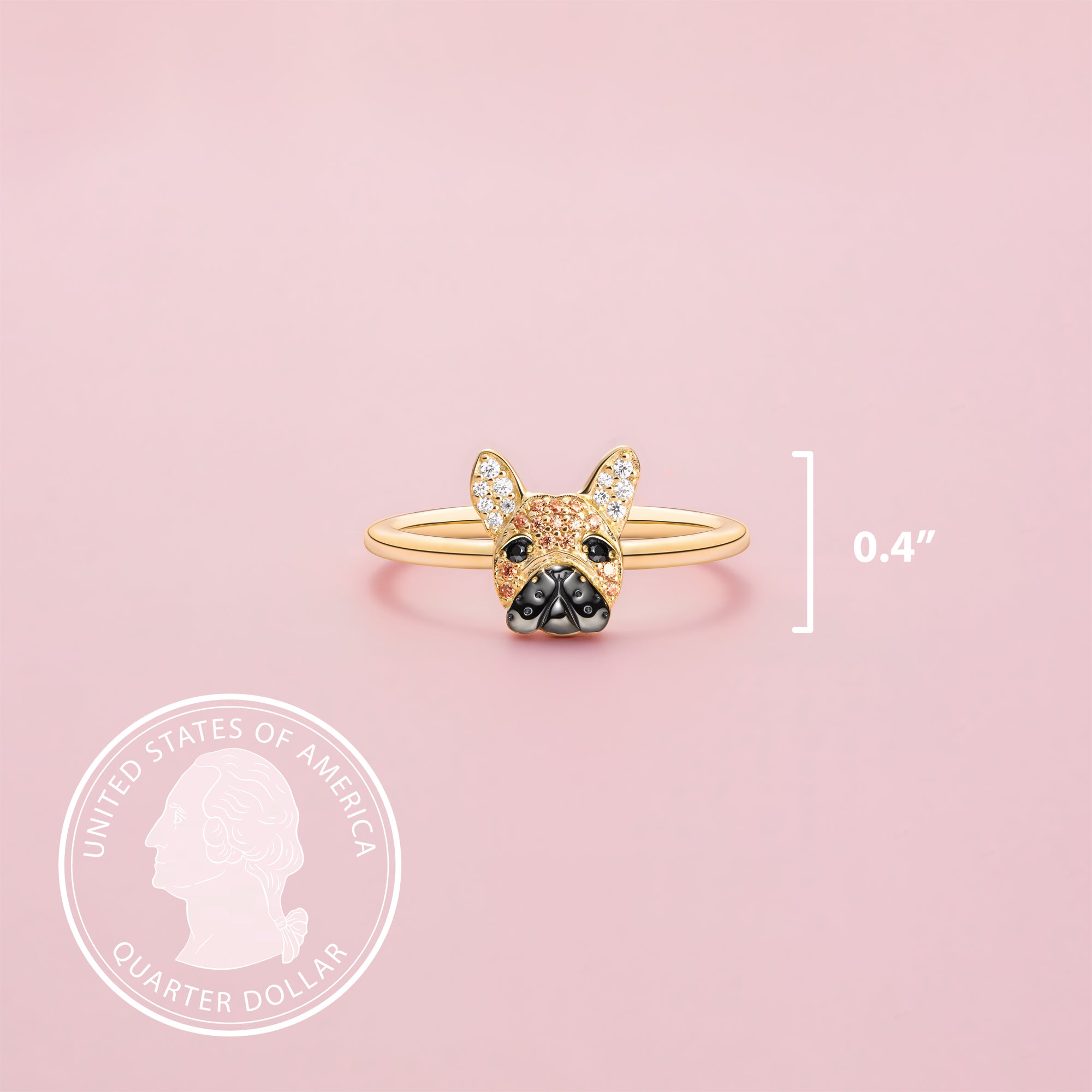 French Bulldog Sterling Silver Ring