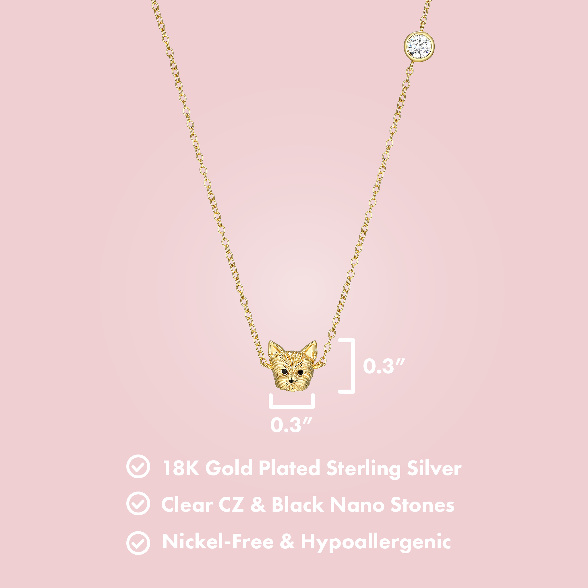 Yorkshire Terrier Sterling Silver Station Necklace