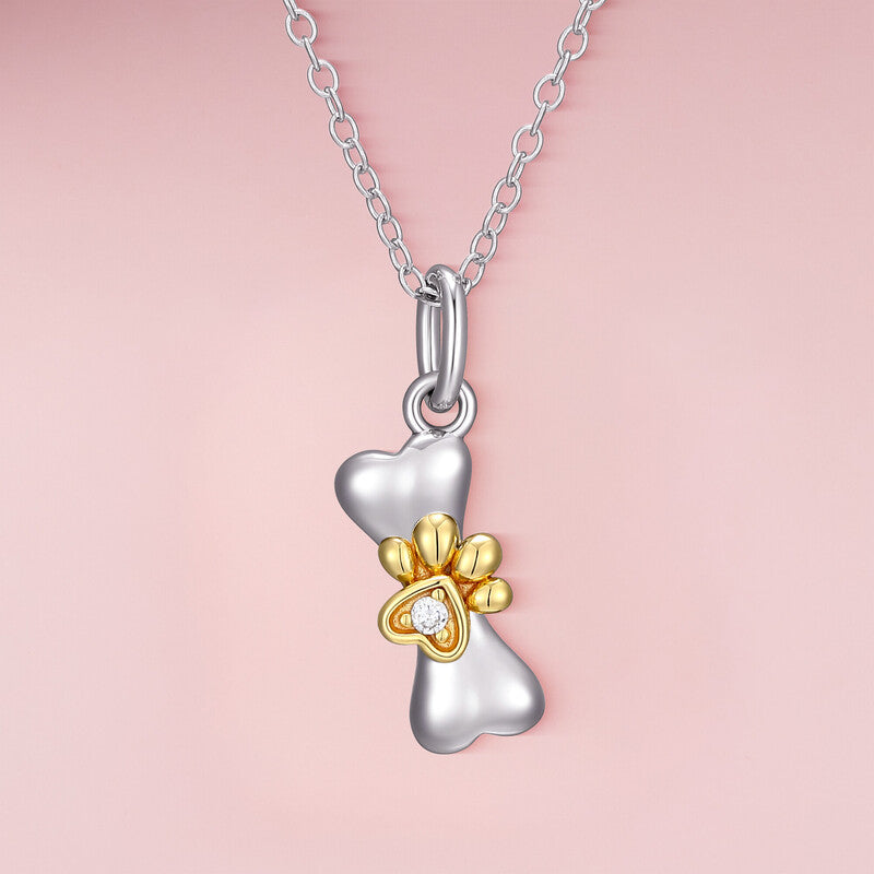 Mommy & Me - Bone Sterling Silver Pendant Necklace