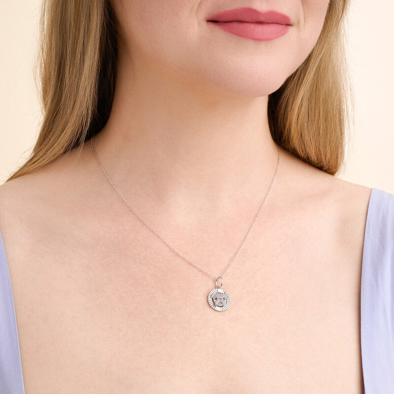 English Bulldog Halo Sterling Silver Pendant Necklace