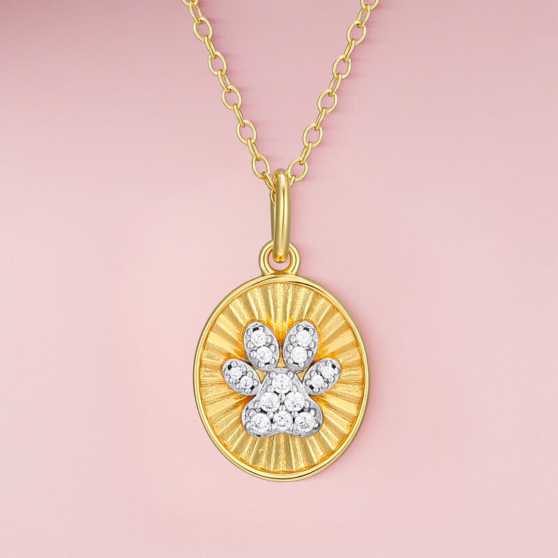 Mommy & Me - Paw Sterling Silver Pendant Necklace