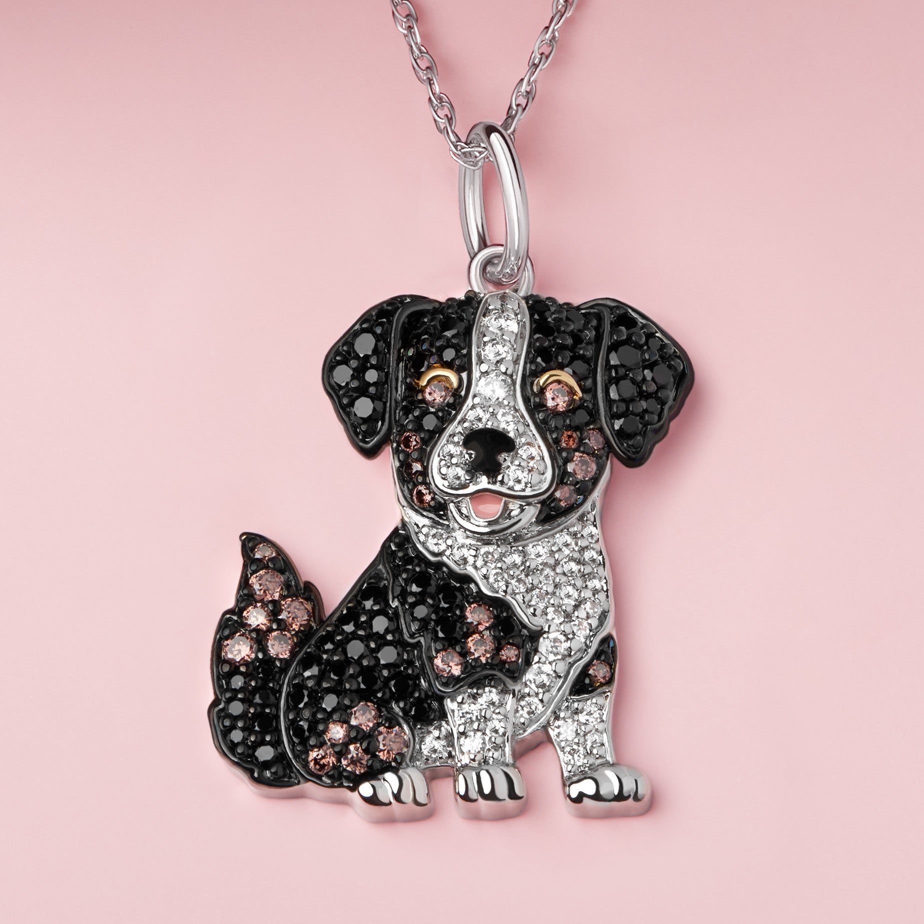 Australian Shepherd Sterling Silver Pendant Necklace