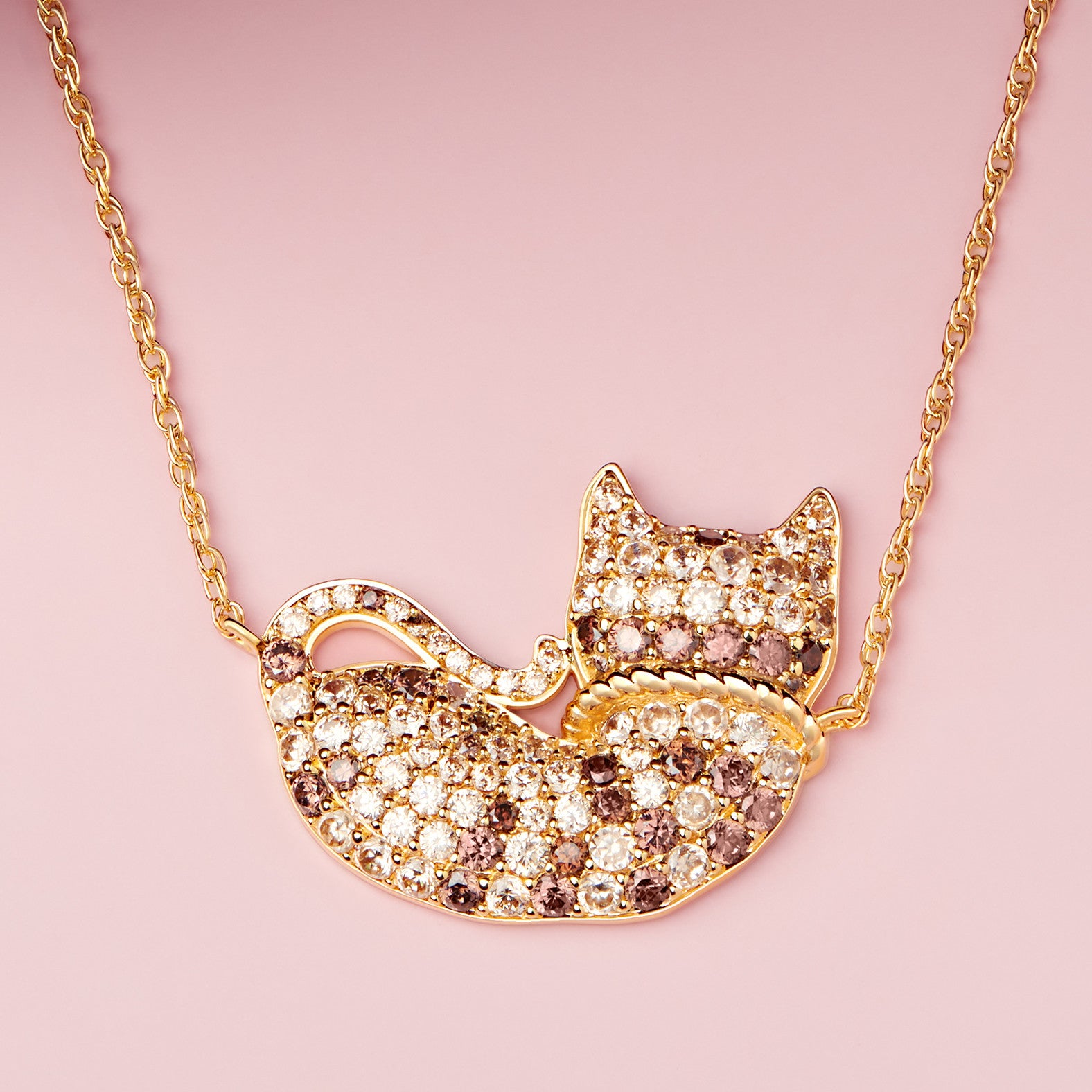 Sweet Dreams Kitty Sterling Silver Pendant Necklace