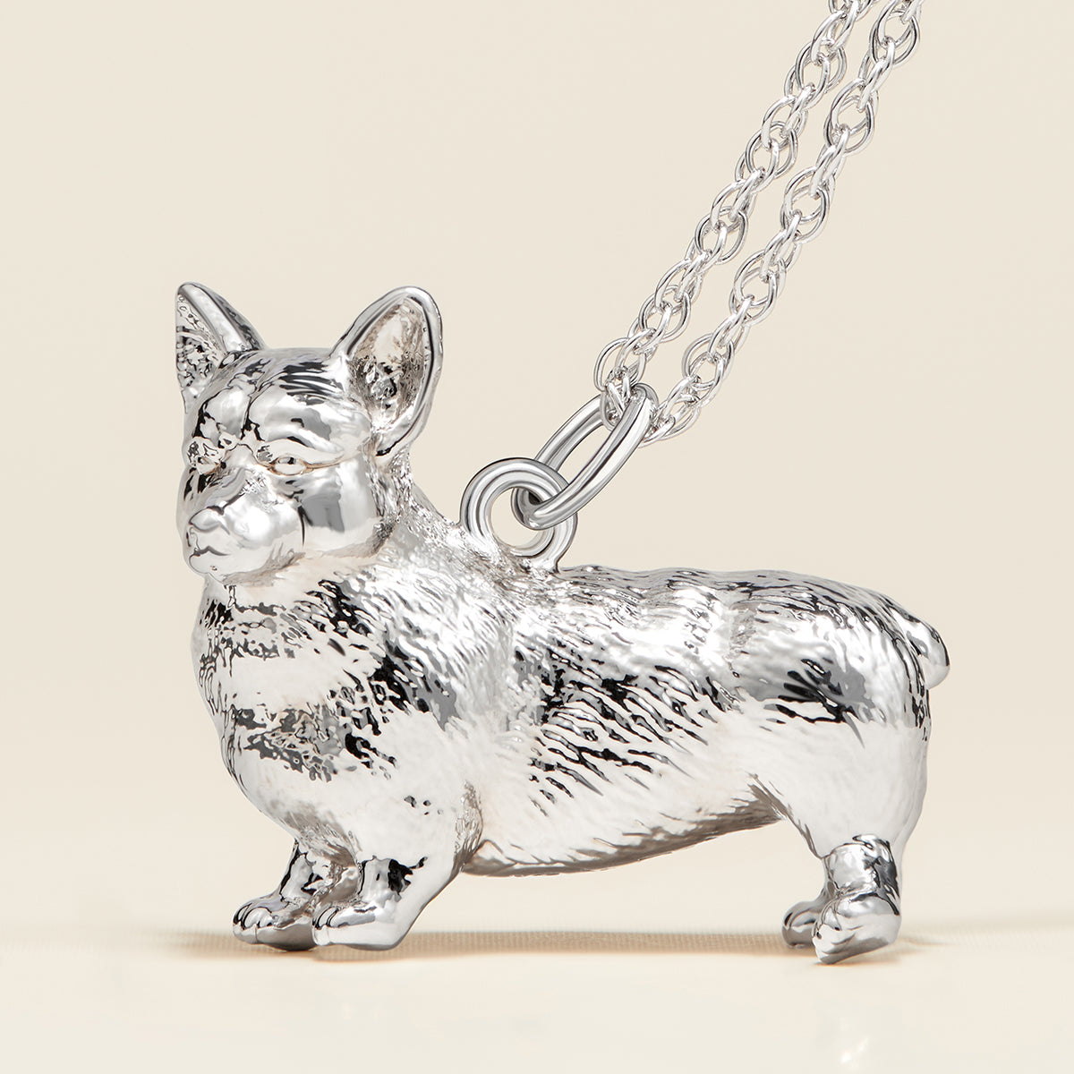 Welsh Corgi Sterling Silver Pendant Necklace