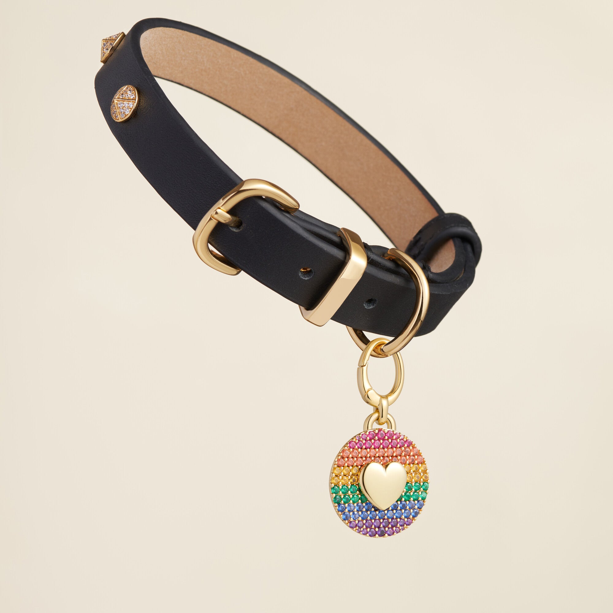 "Rainbow Pride Heart Gold" Pet Id Tag