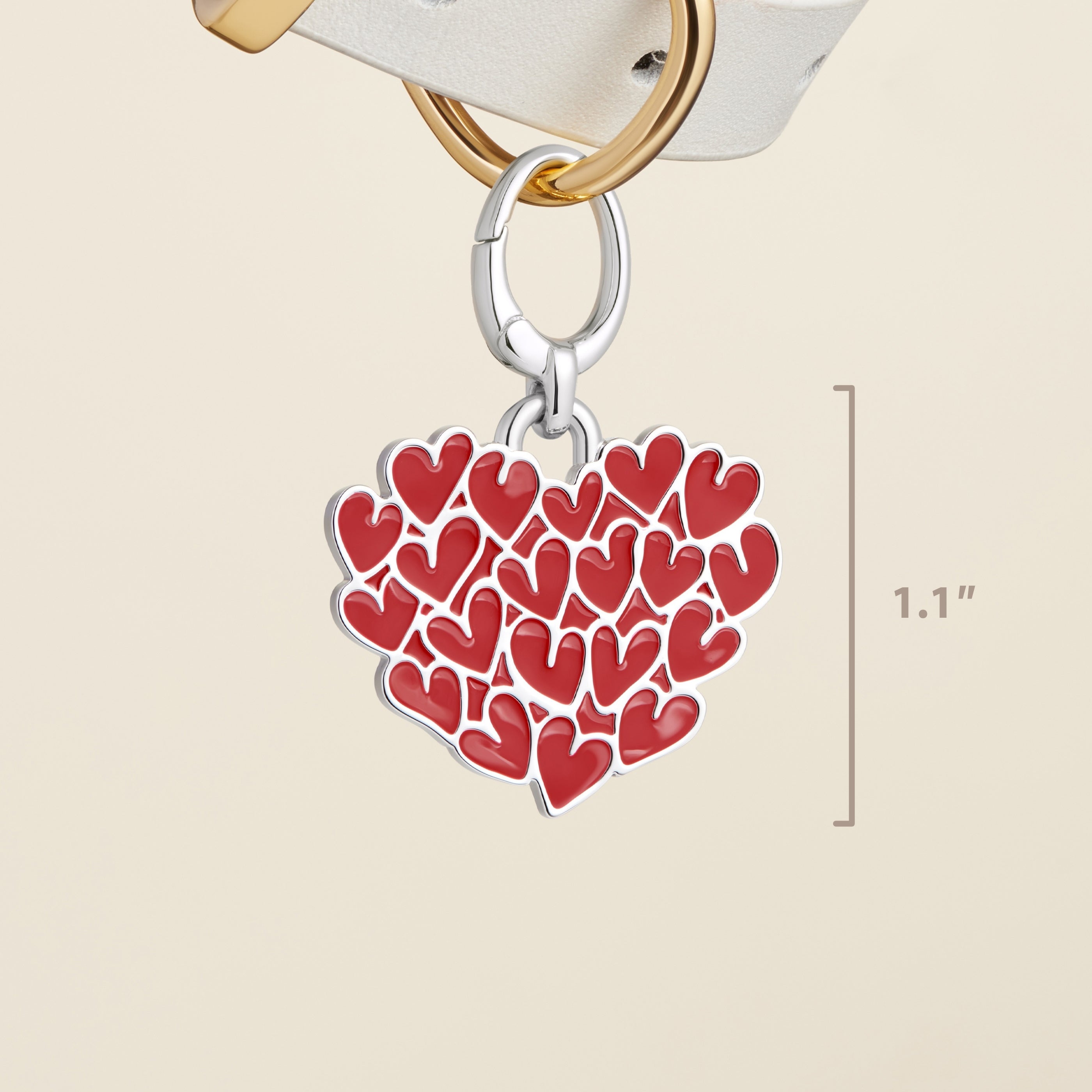 Red Enamel Heart Pet Id Tag
