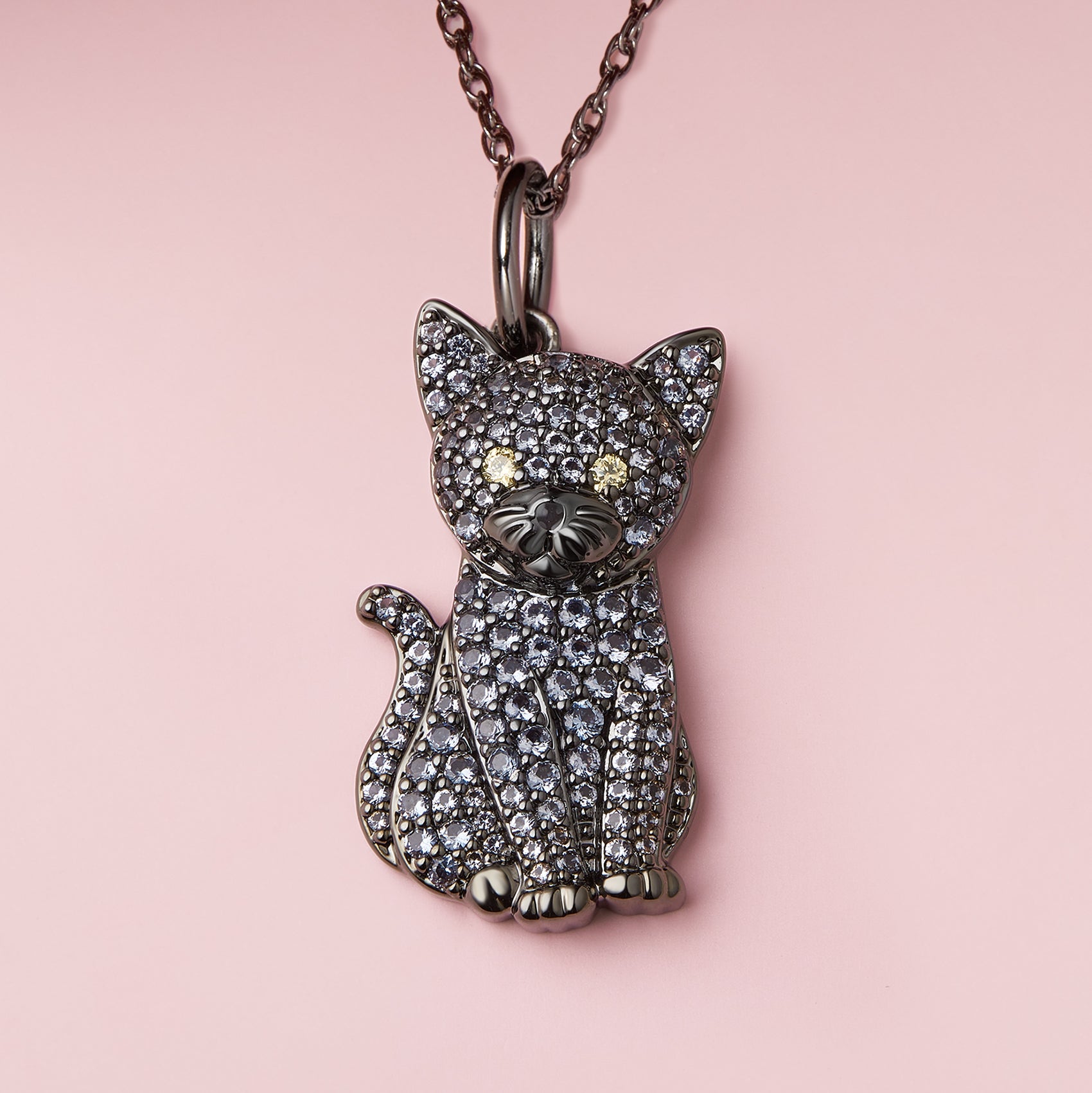 Cat Sterling Silver Pendant Necklace