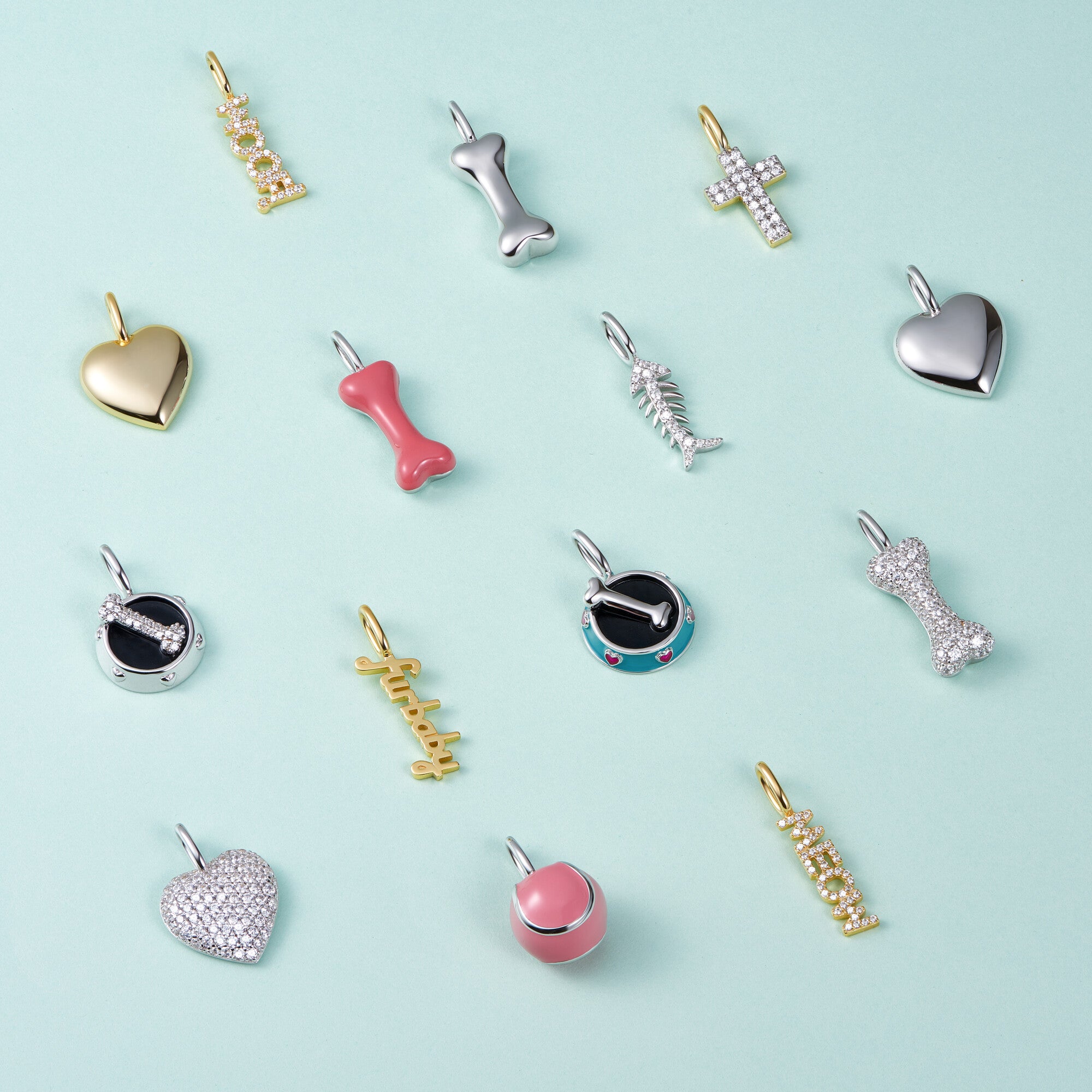 Pink Dogbone Sterling Silver Charm