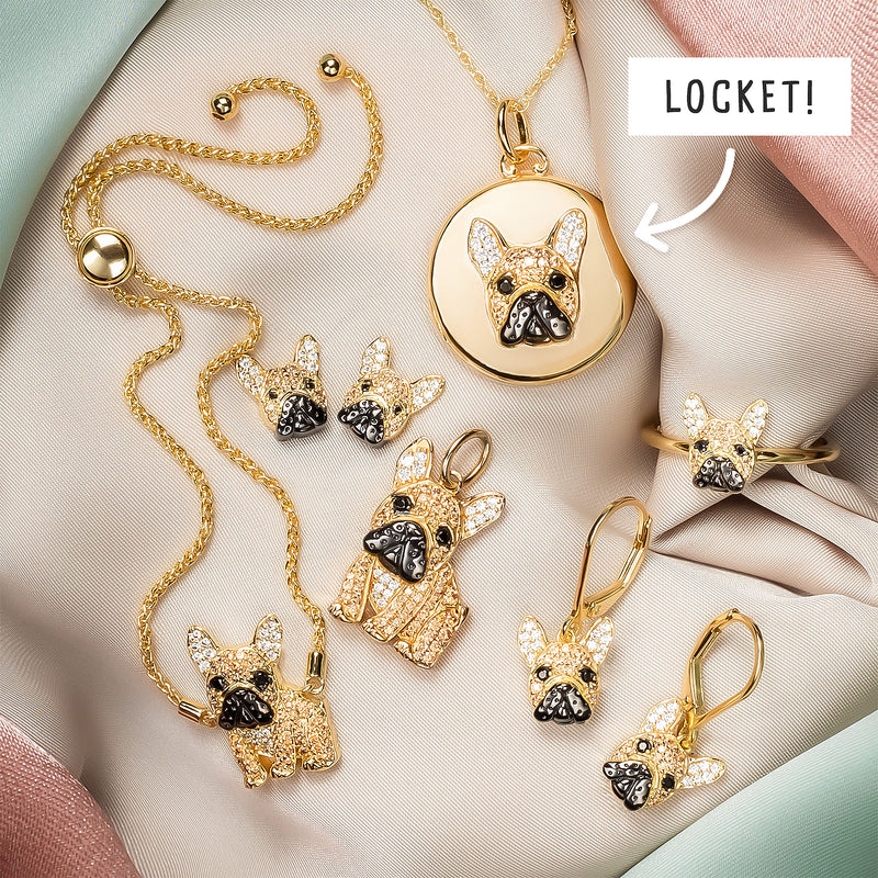 Short Story Necklace French Bulldog Bubble - Gold | Catch.com.au