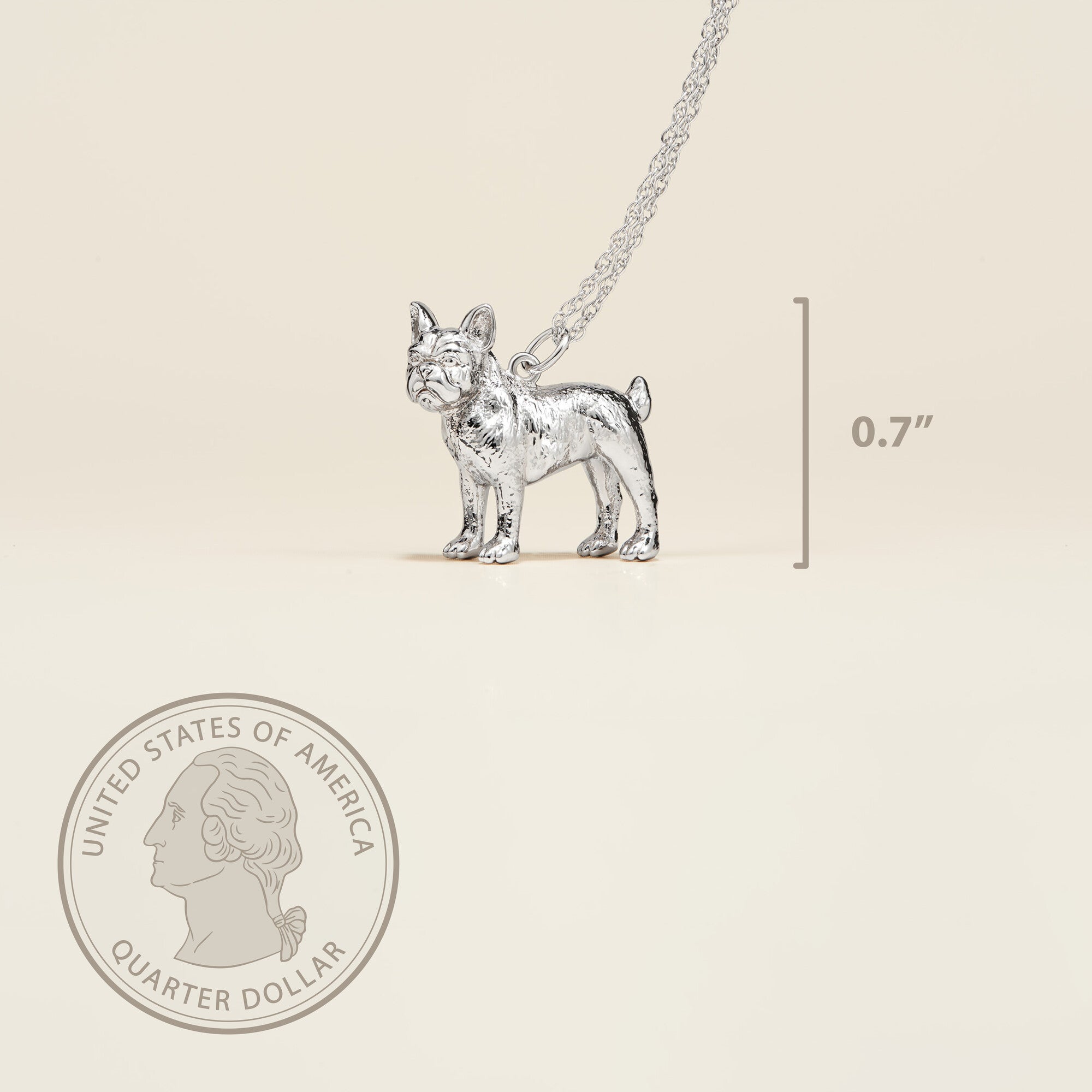 Boston Terrier Sterling Silver Pendant Necklace