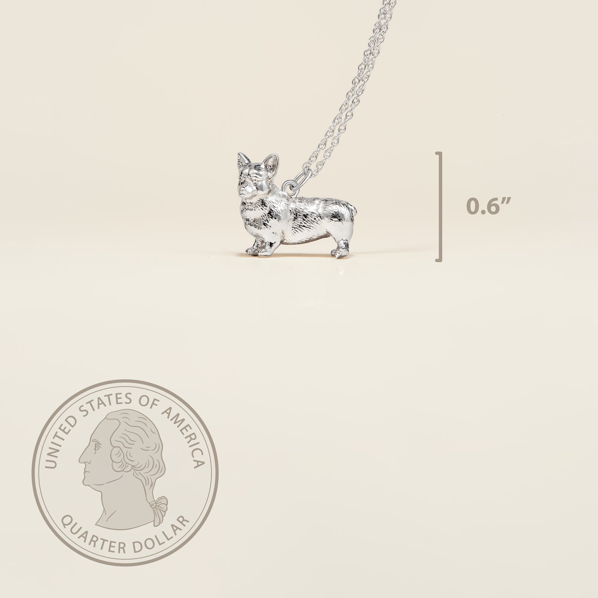Welsh Corgi Sterling Silver Pendant Necklace