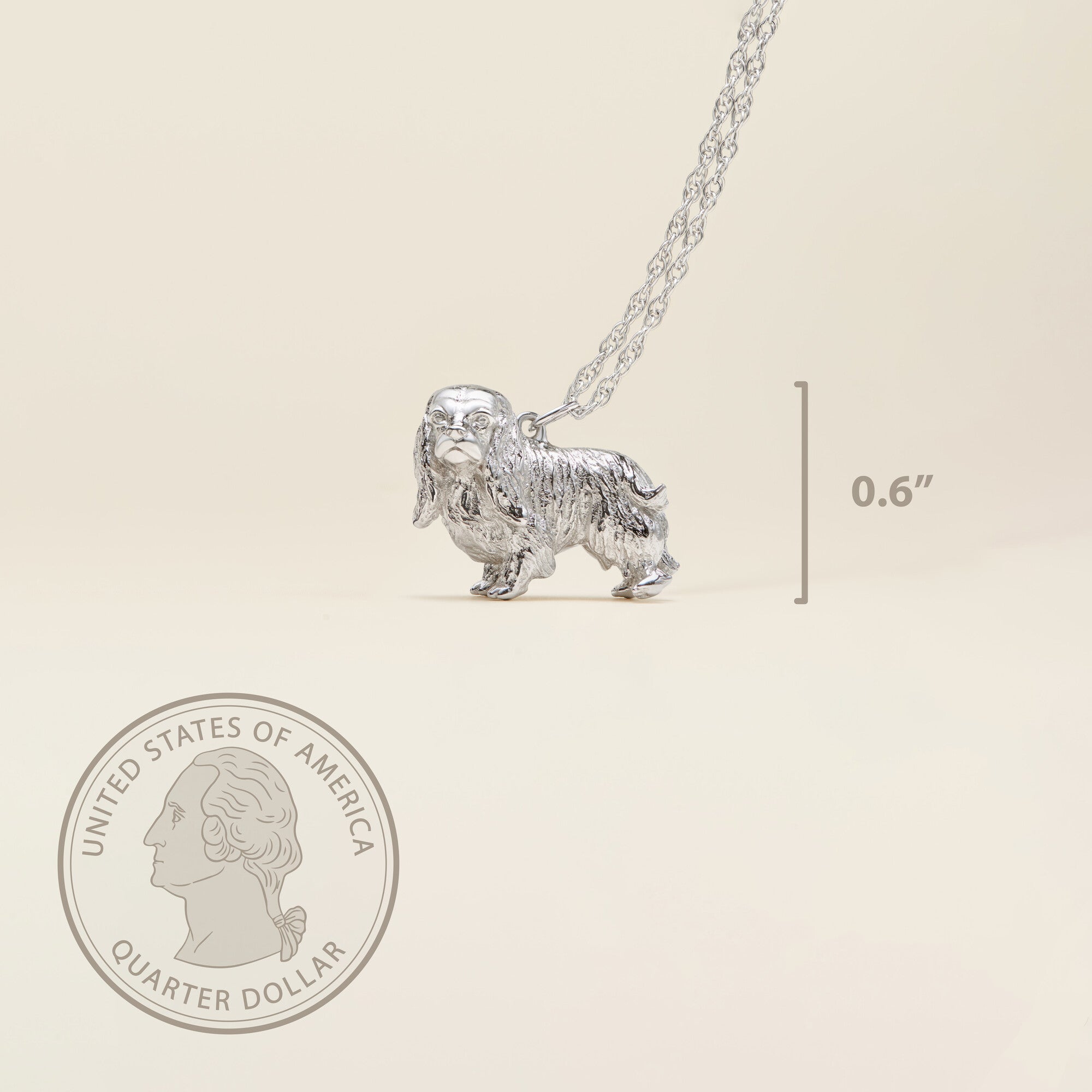 Cavalier King Charles Spaniel Sterling Silver Pendant Necklace