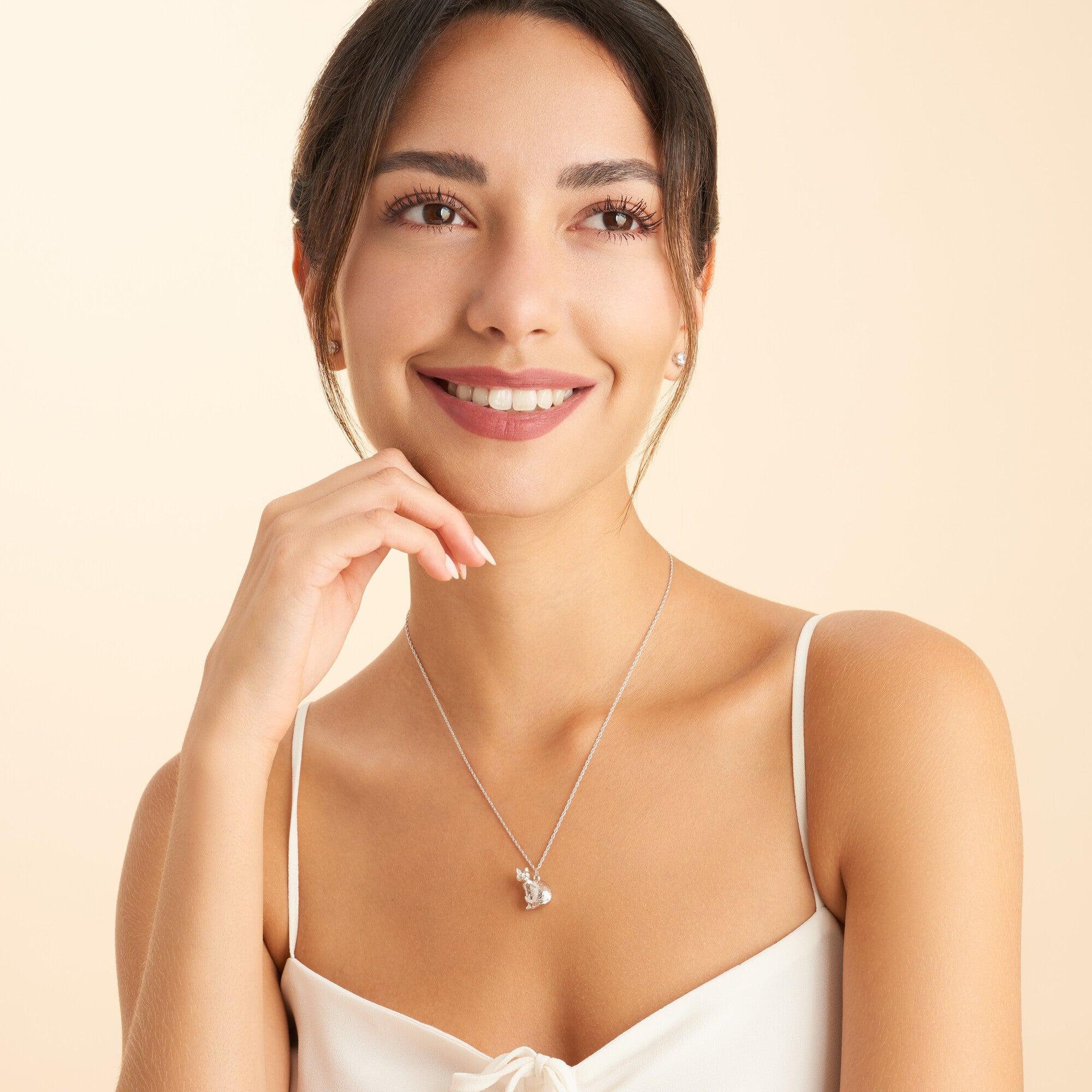 Cat Sterling Silver Pendant Necklace