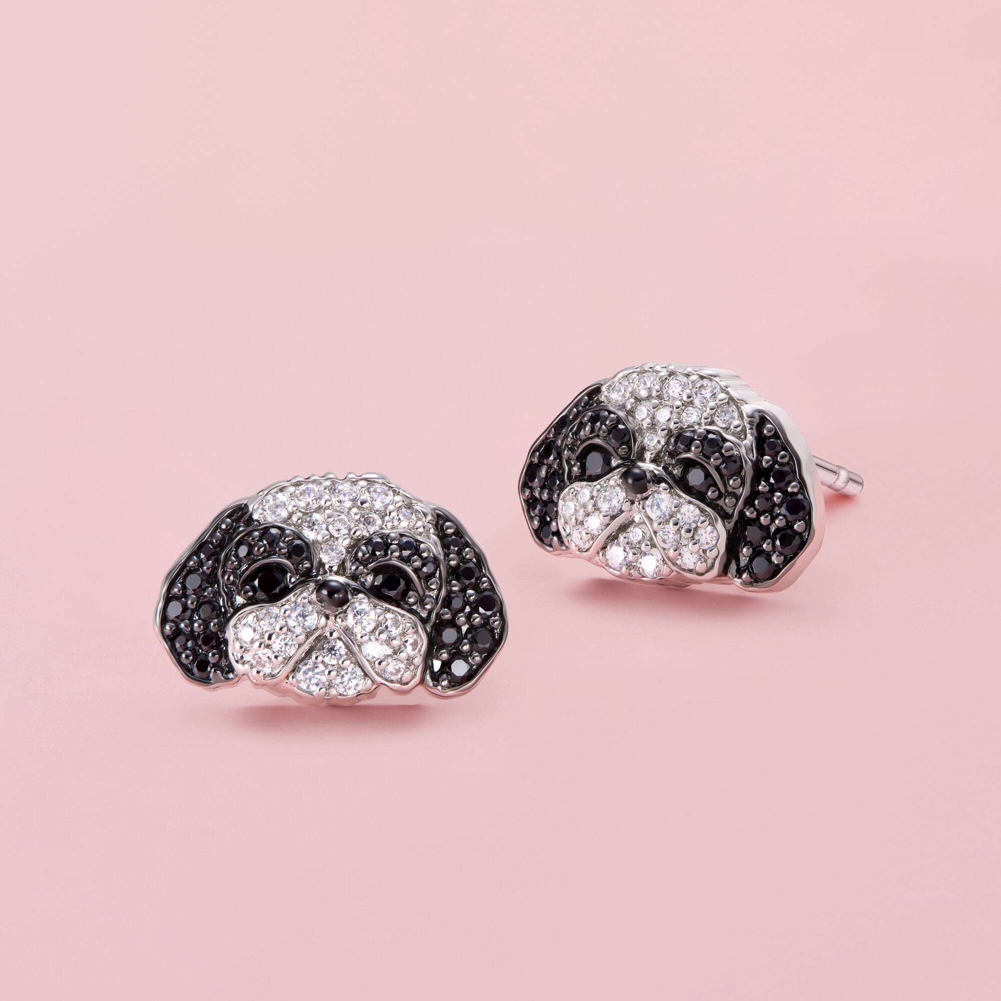 Shih Tzu Sterling Silver Studs Earrings