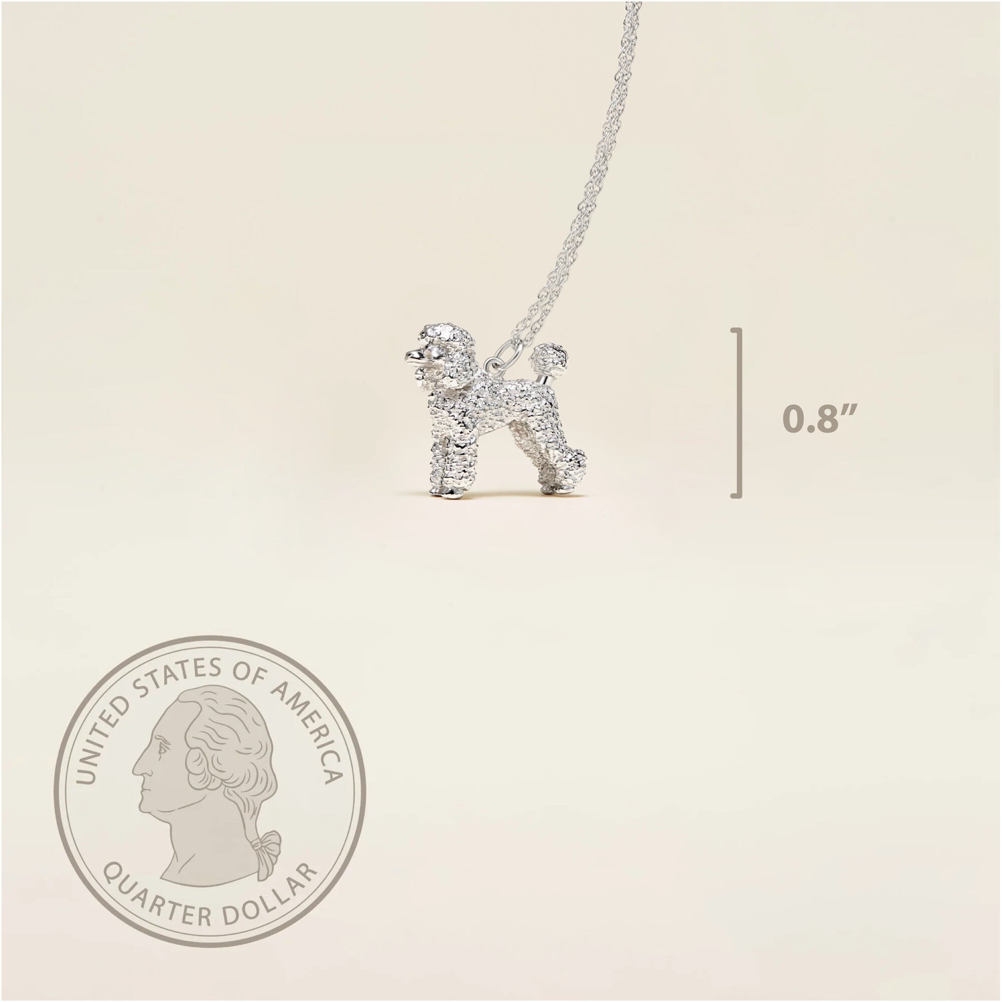 Standard Poodle Sterling Silver Pendant Necklace