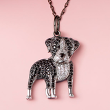 Pitbull Sterling Silver Pendant Necklace