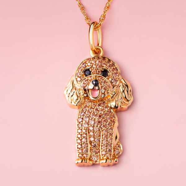 Gold poodle pendant hot sale