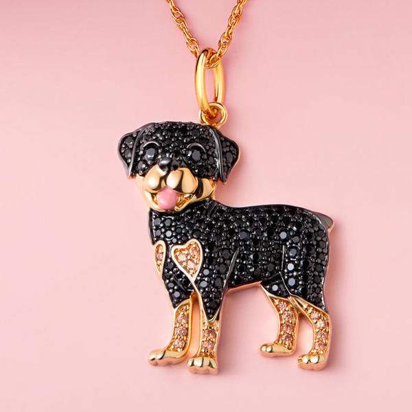 Rottweiler Sterling Silver Pendant Necklace