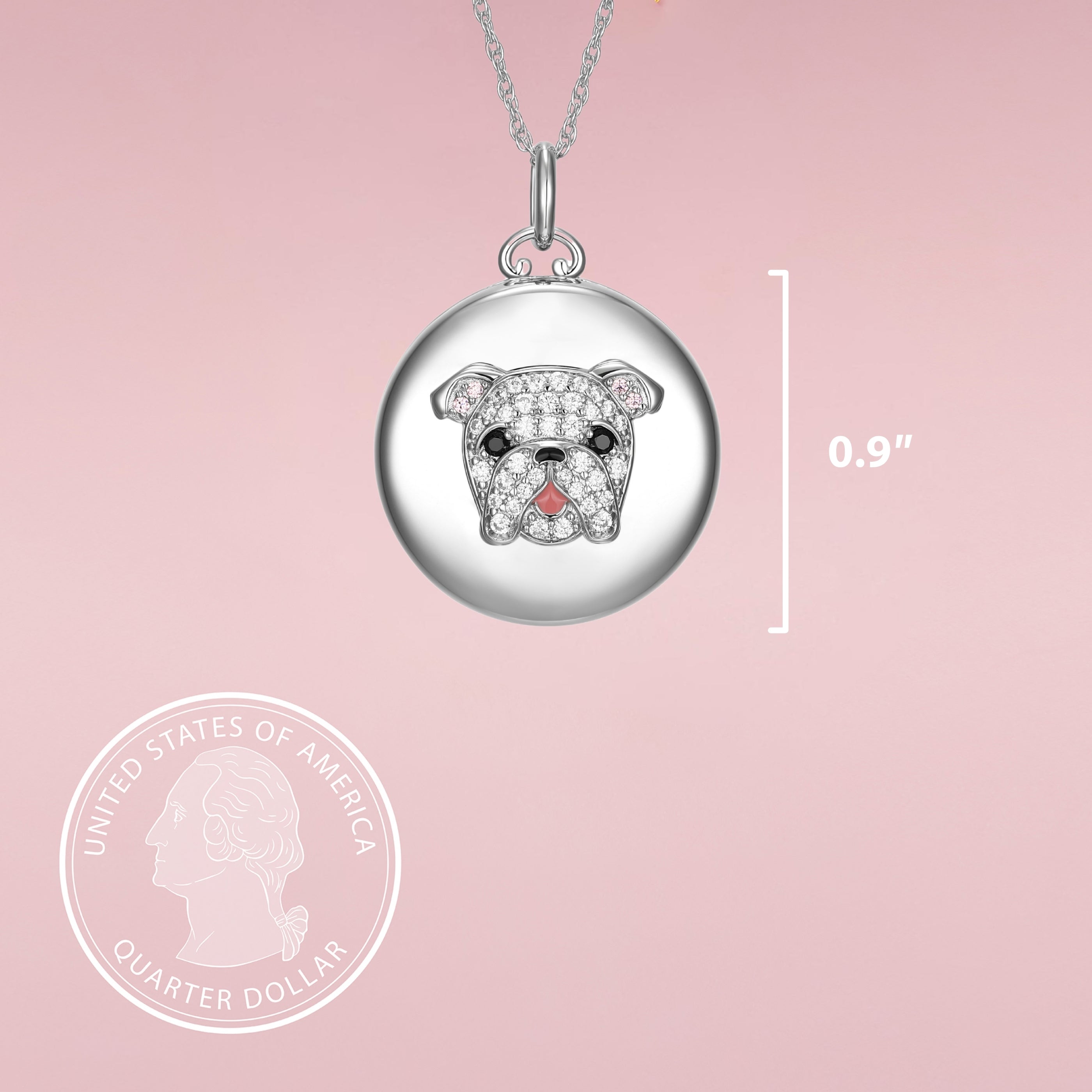 English Bulldog Sterling Silver Locket