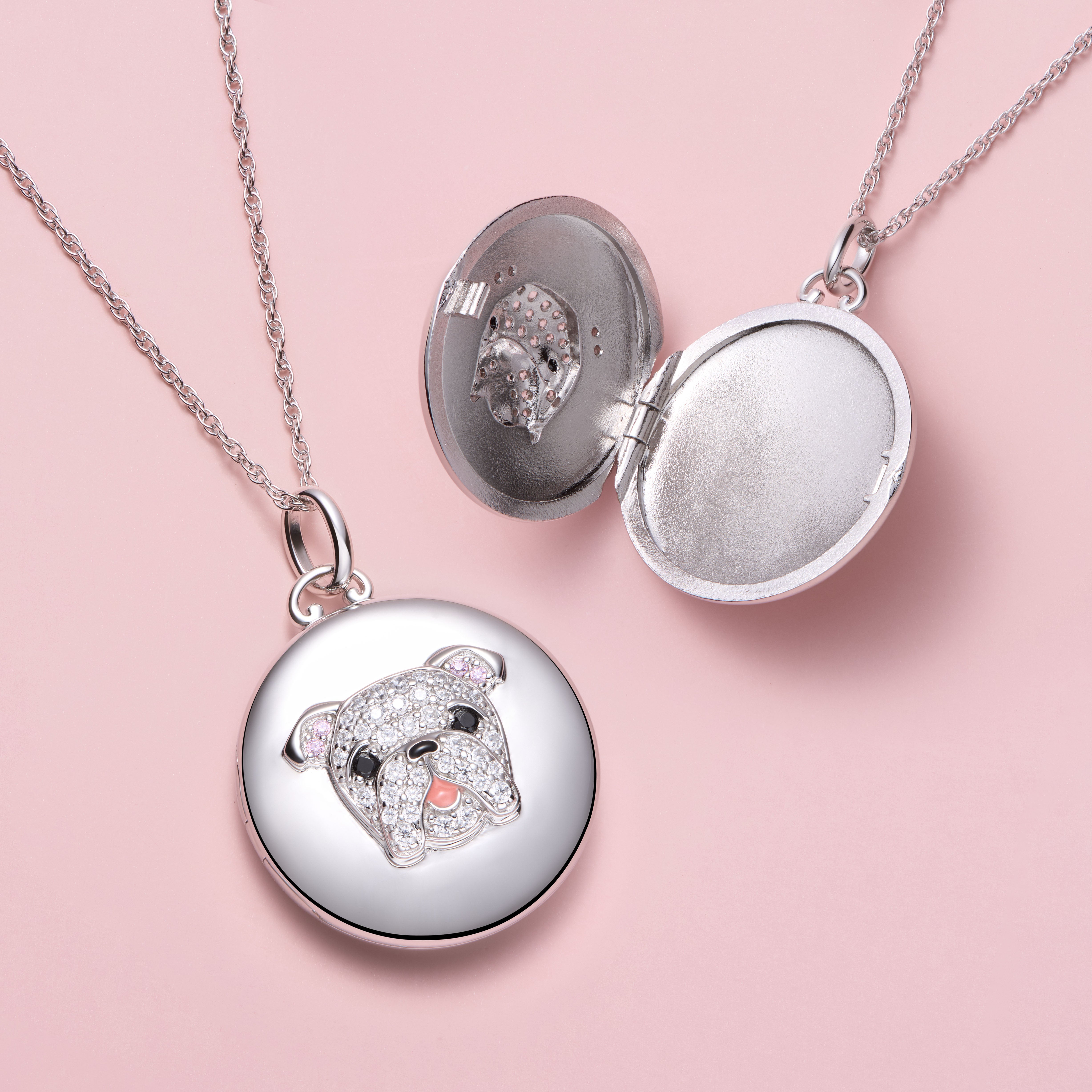 English Bulldog Sterling Silver Locket