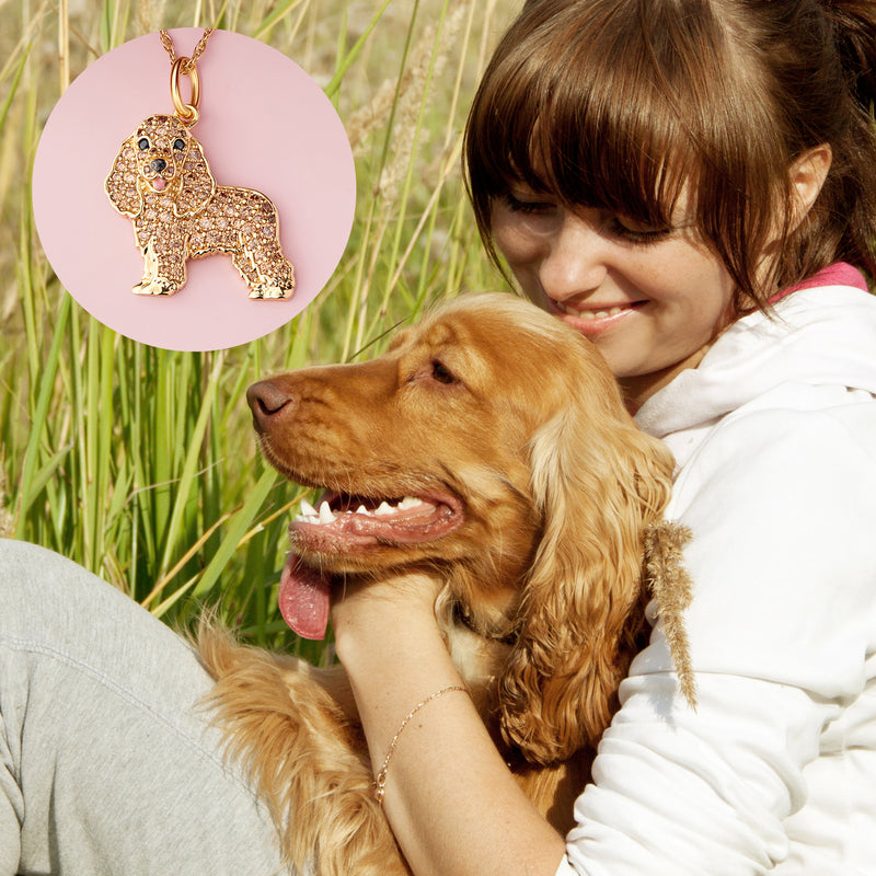 Cocker Spaniel Sterling Silver Pendant Necklace Scamper Co